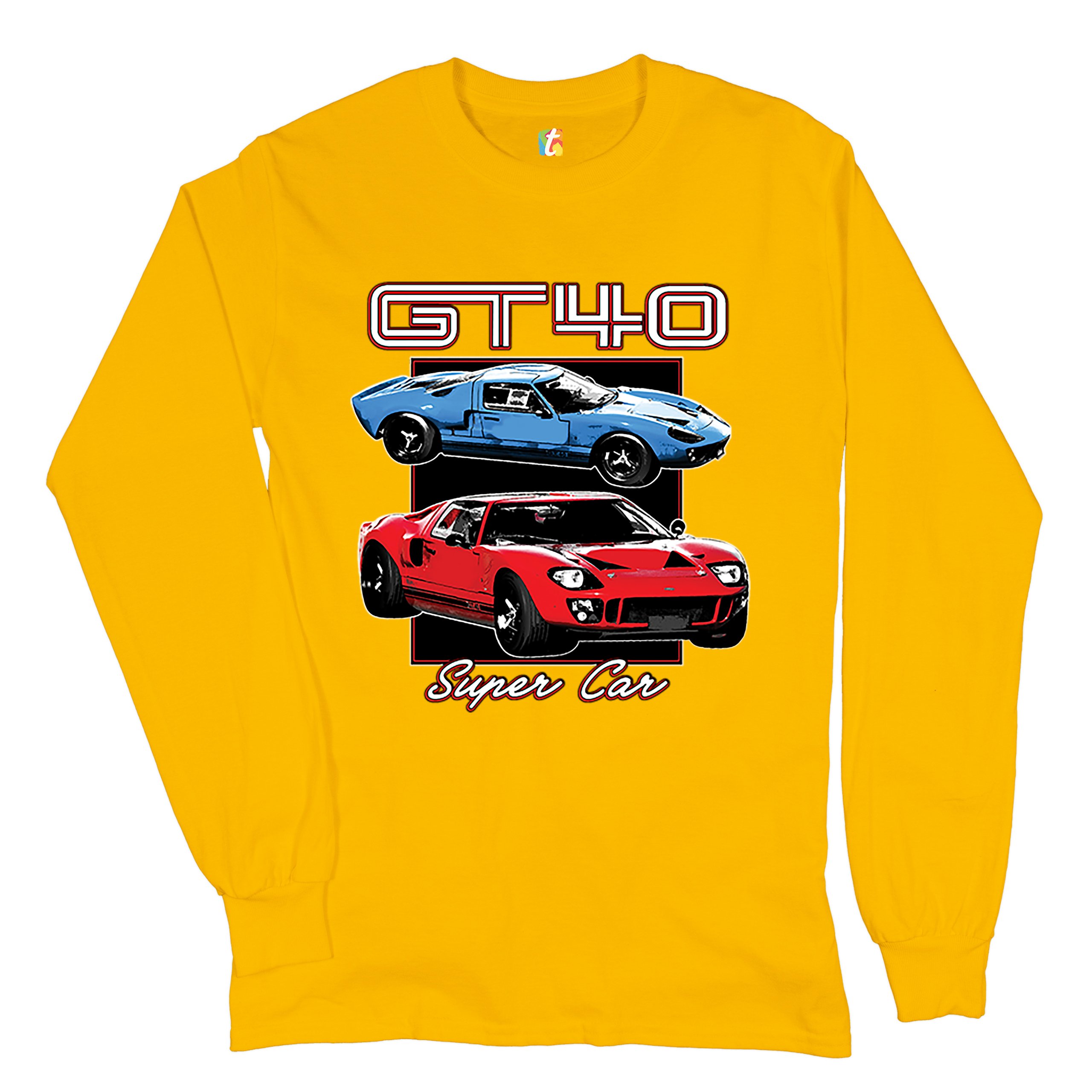 Ford GT40 Long Sleeve T-shirt American Vintage Super Car Retro Licensed