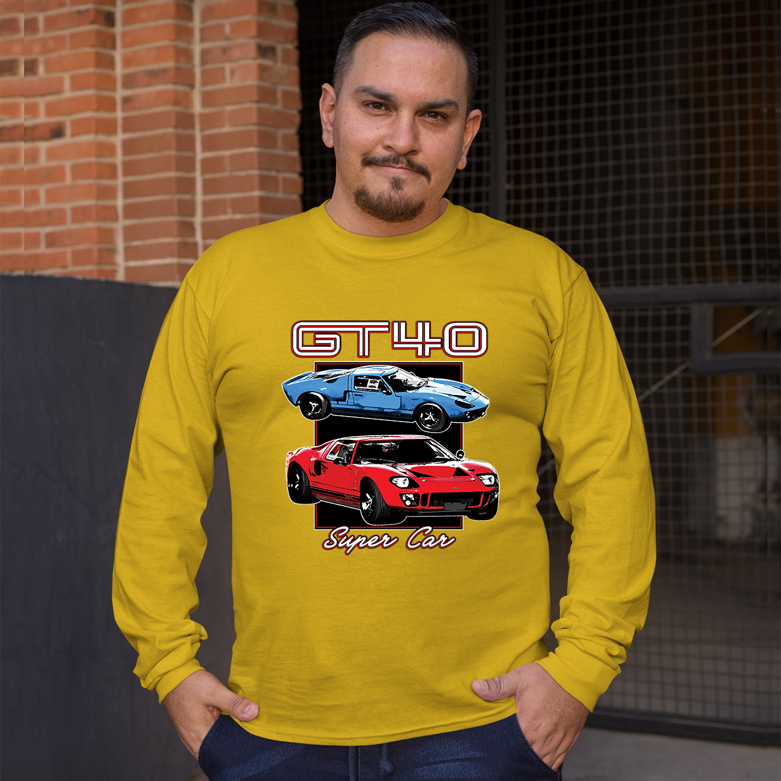 Ford GT40 Long Sleeve T-shirt American Vintage Super Car Retro Licensed