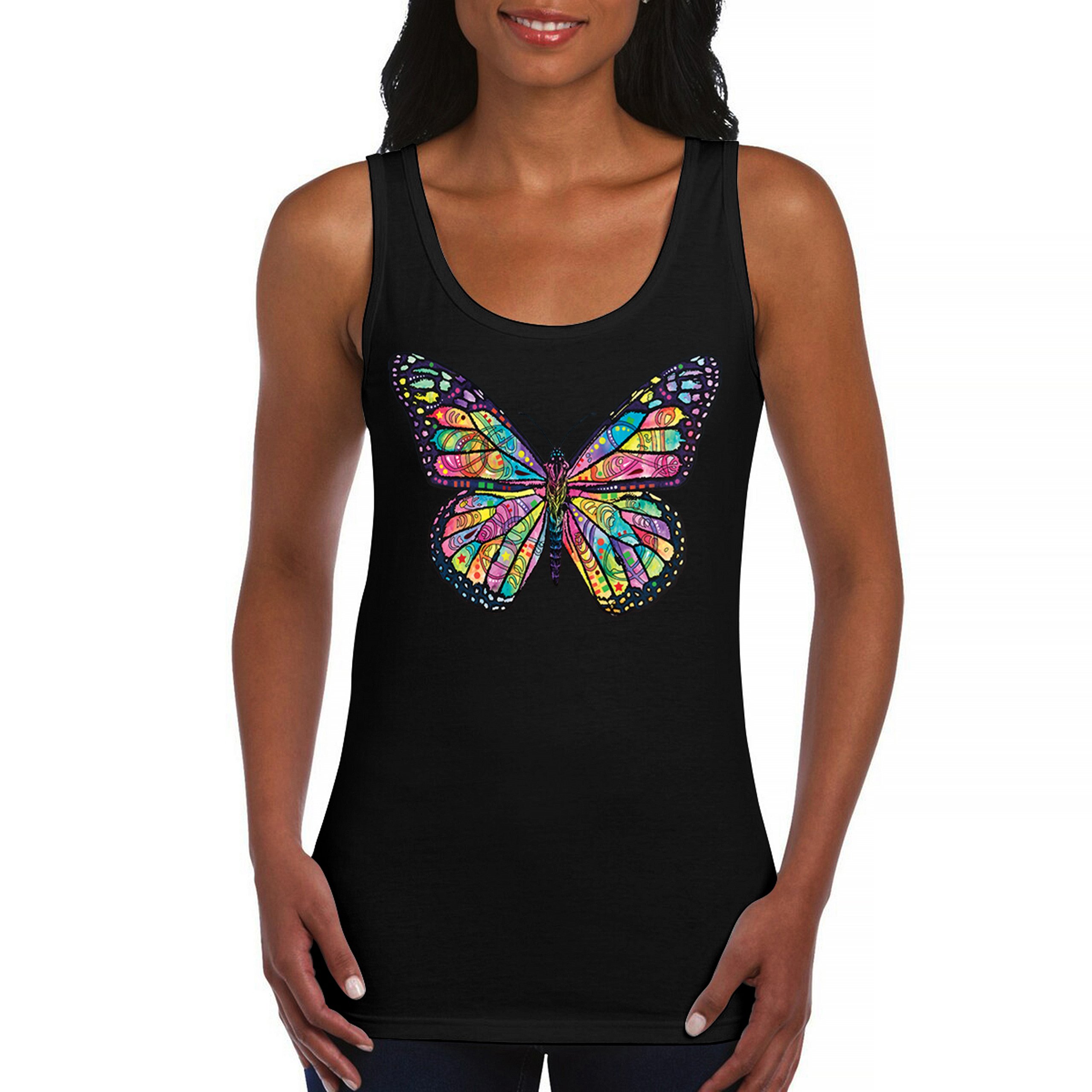 Colorful Neon Butterfly Women’s Tank Top Dean Russo Beautiful Nature