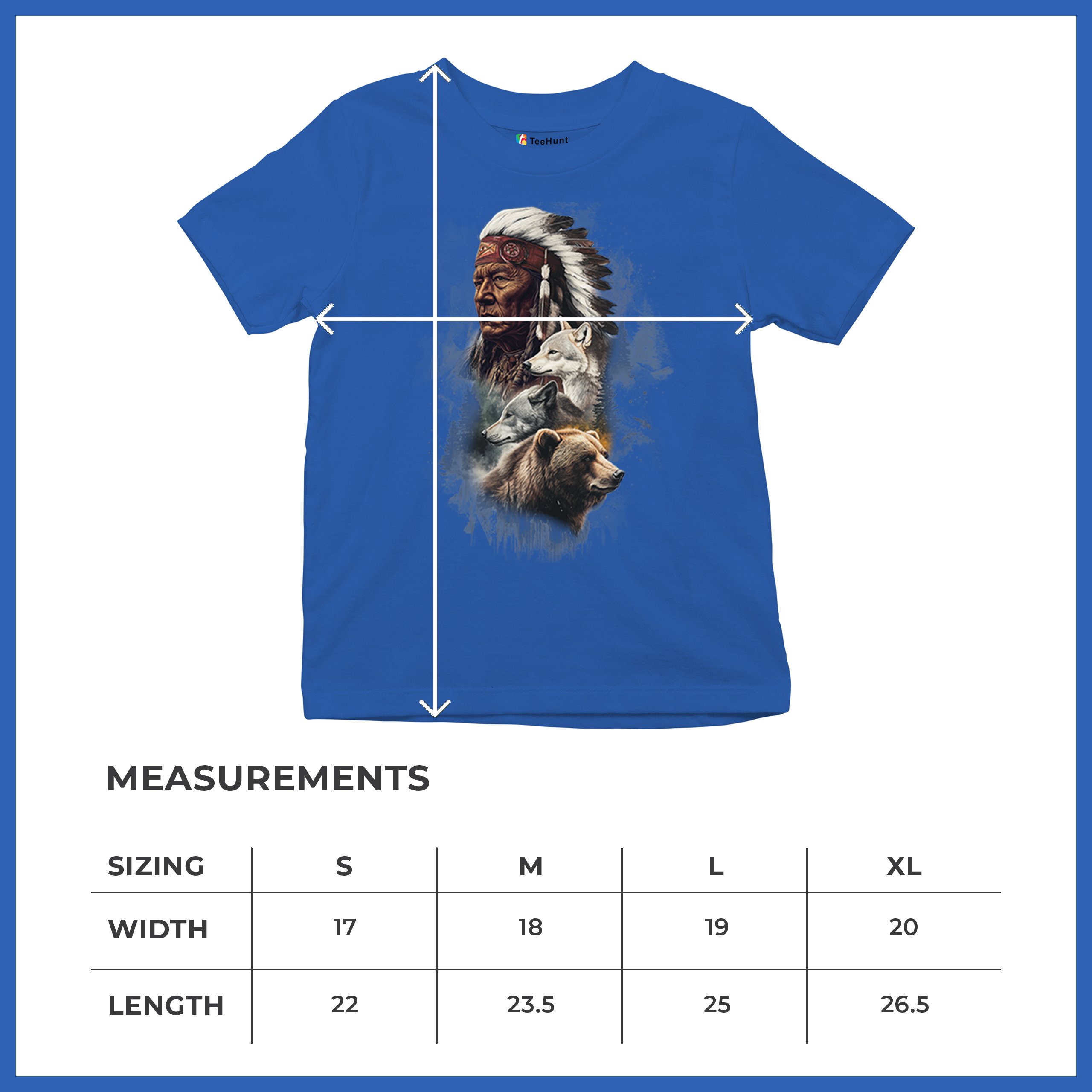 Animal Chief Youth T-shirt Native American Spirit Tribal Totem Indigenous Kids - Picture 43 of 50