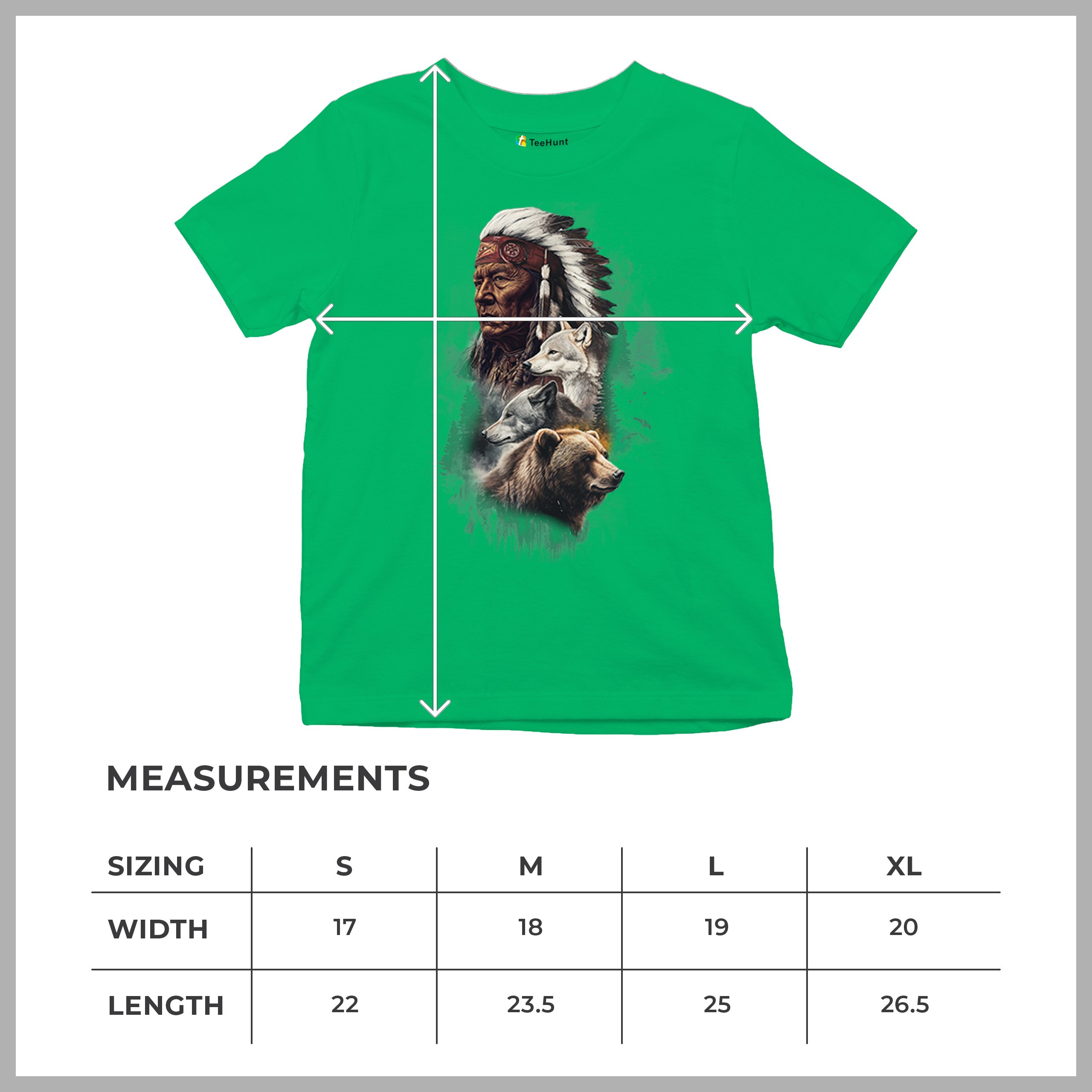 Animal Chief Youth T-shirt Native American Spirit Tribal Totem Indigenous Kids - Picture 36 of 50