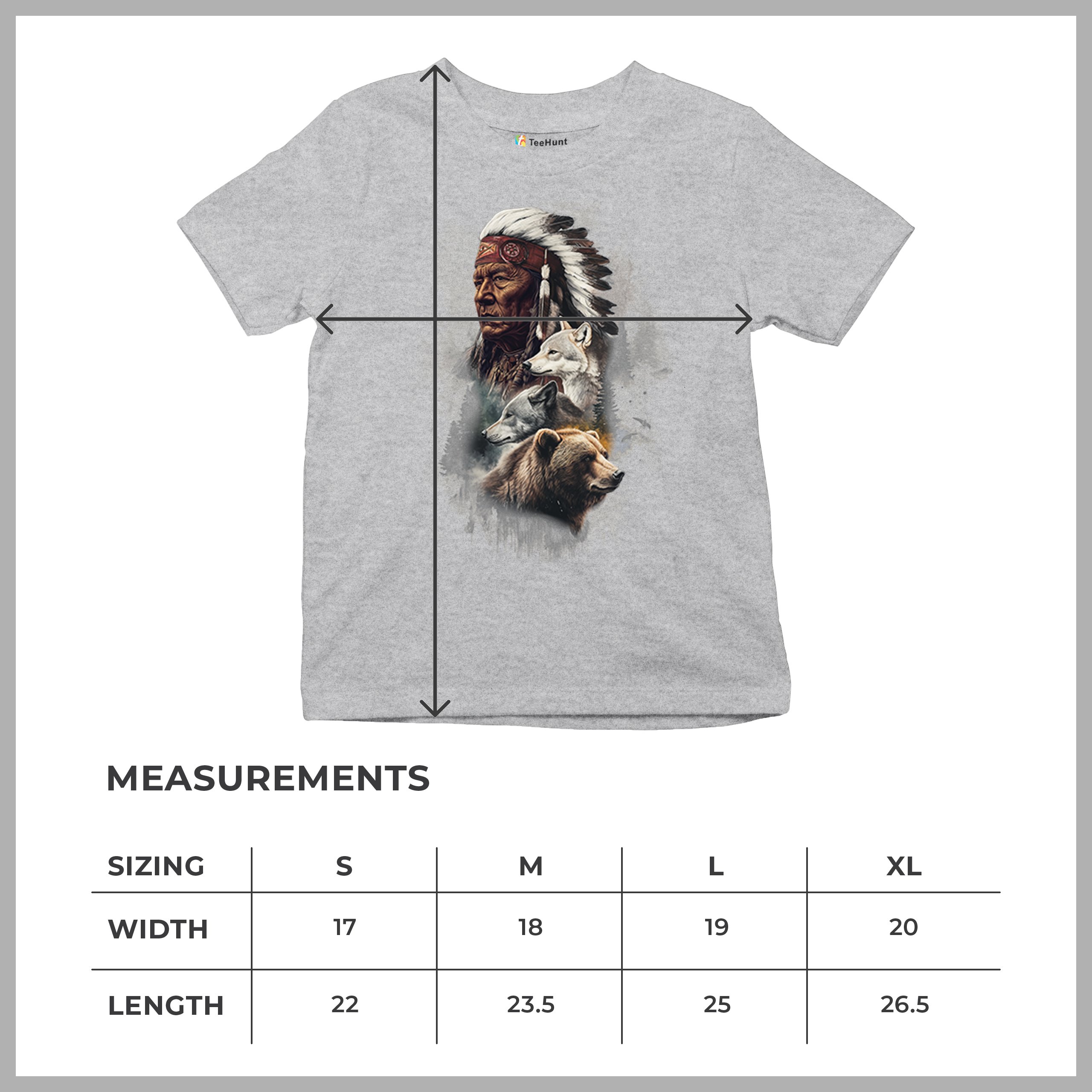 Animal Chief Youth T-shirt Native American Spirit Tribal Totem Indigenous Kids - Picture 15 of 50