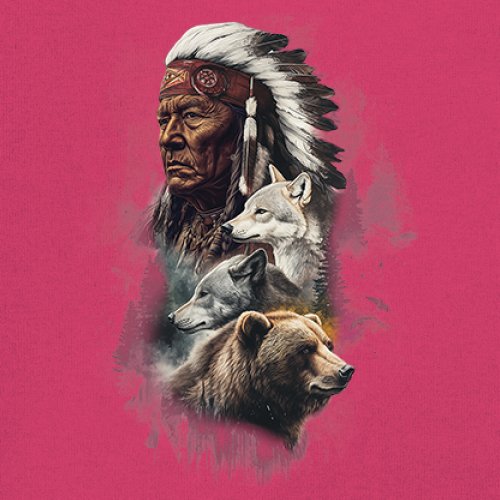 Animal Chief Youth T-shirt Native American Spirit Tribal Totem Indigenous Kids - Picture 46 of 50