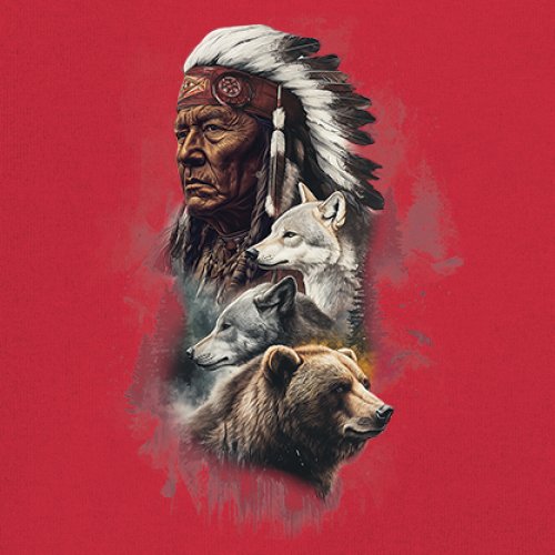 Animal Chief Youth T-shirt Native American Spirit Tribal Totem Indigenous Kids - Picture 18 of 50