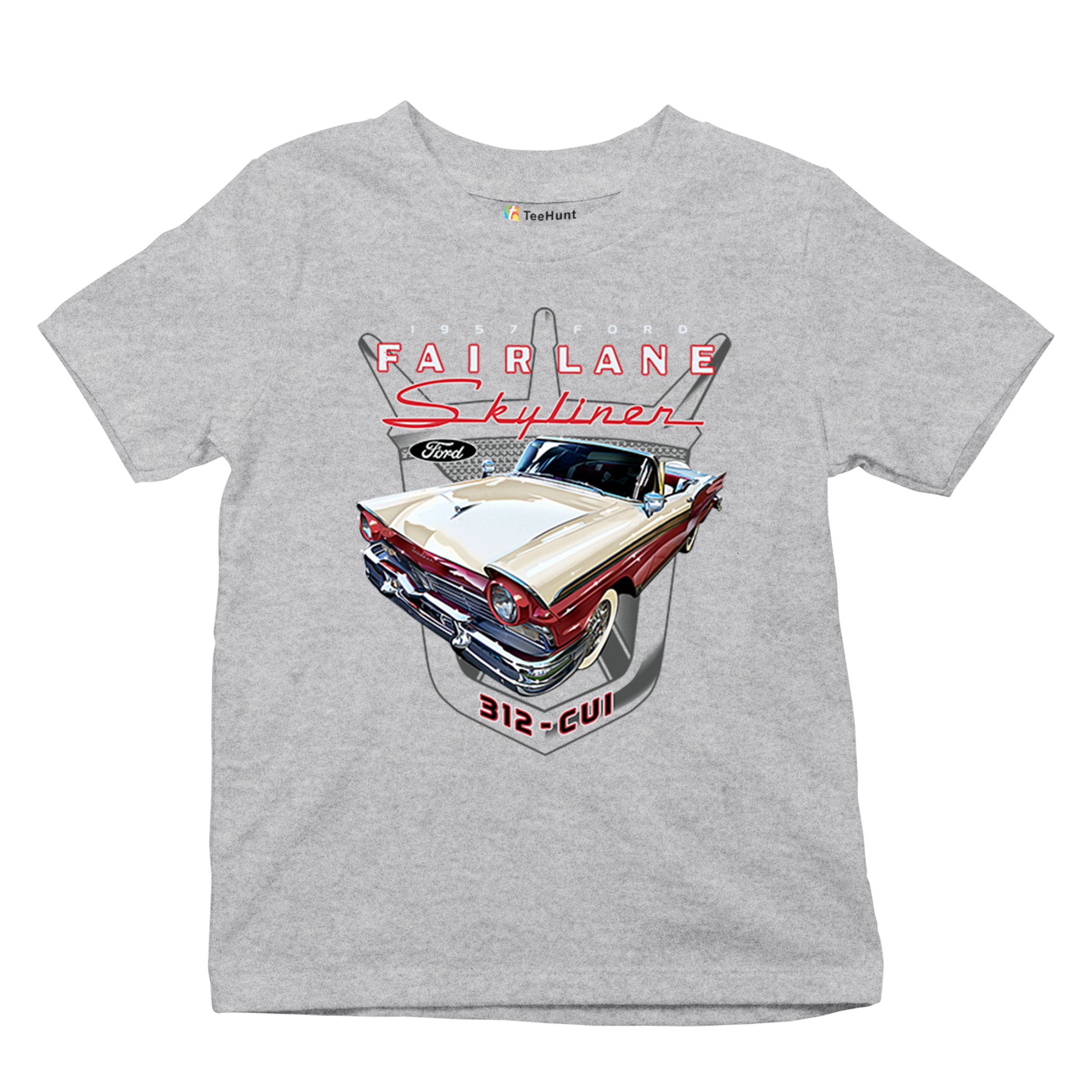 Ford Fairlane Skyliner Crest Youth T-shirt 1957 Vintage Classic FoMoCo Kids - Picture 13 of 50
