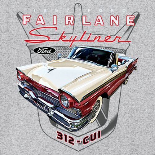 Ford Fairlane Skyliner Crest Youth T-shirt 1957 Vintage Classic FoMoCo Kids - Picture 11 of 50