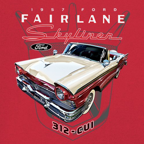 Ford Fairlane Skyliner Crest Youth T-shirt 1957 Vintage Classic FoMoCo Kids - Picture 18 of 50