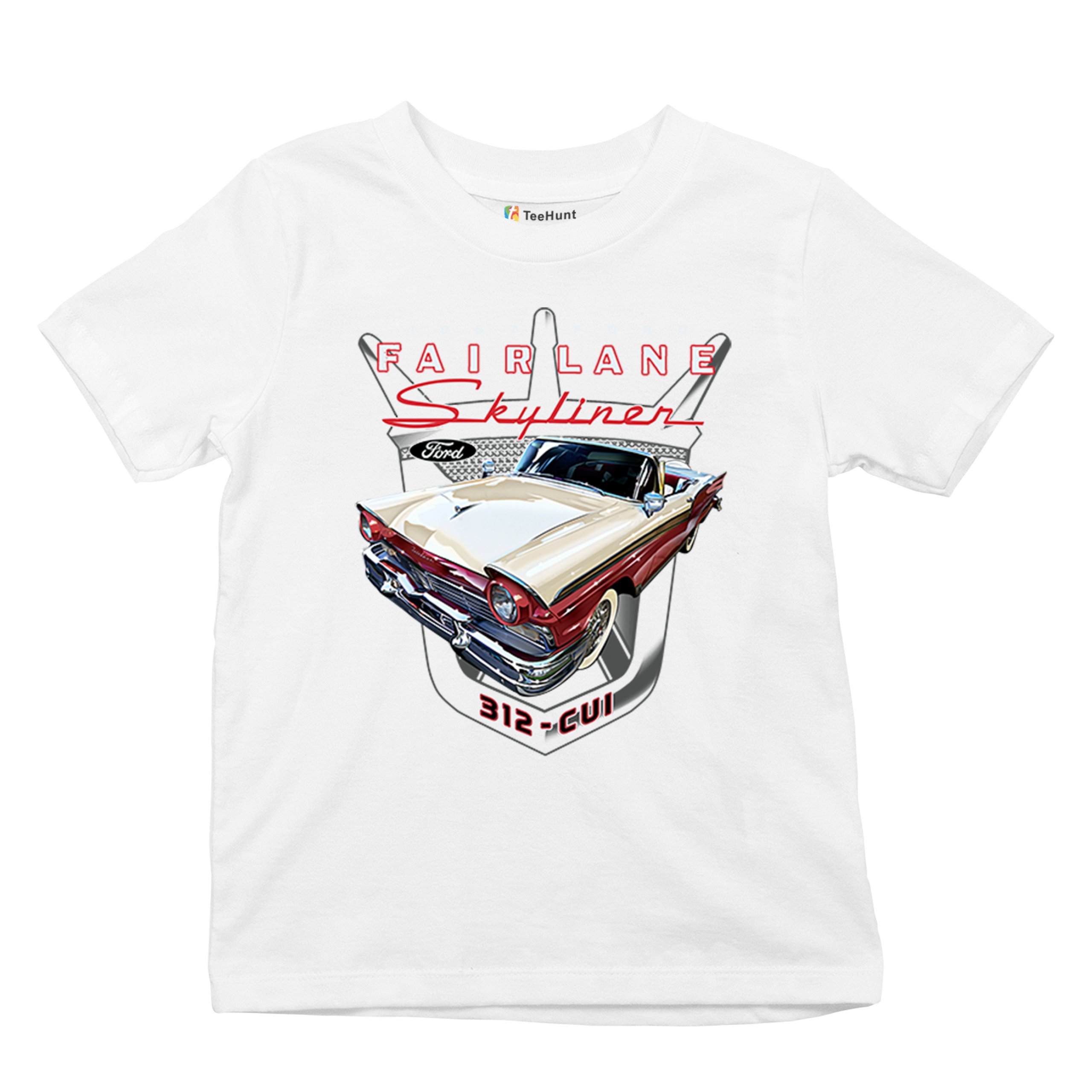 Ford Fairlane Skyliner Crest Youth T-shirt 1957 Vintage Classic FoMoCo Kids - Picture 27 of 50