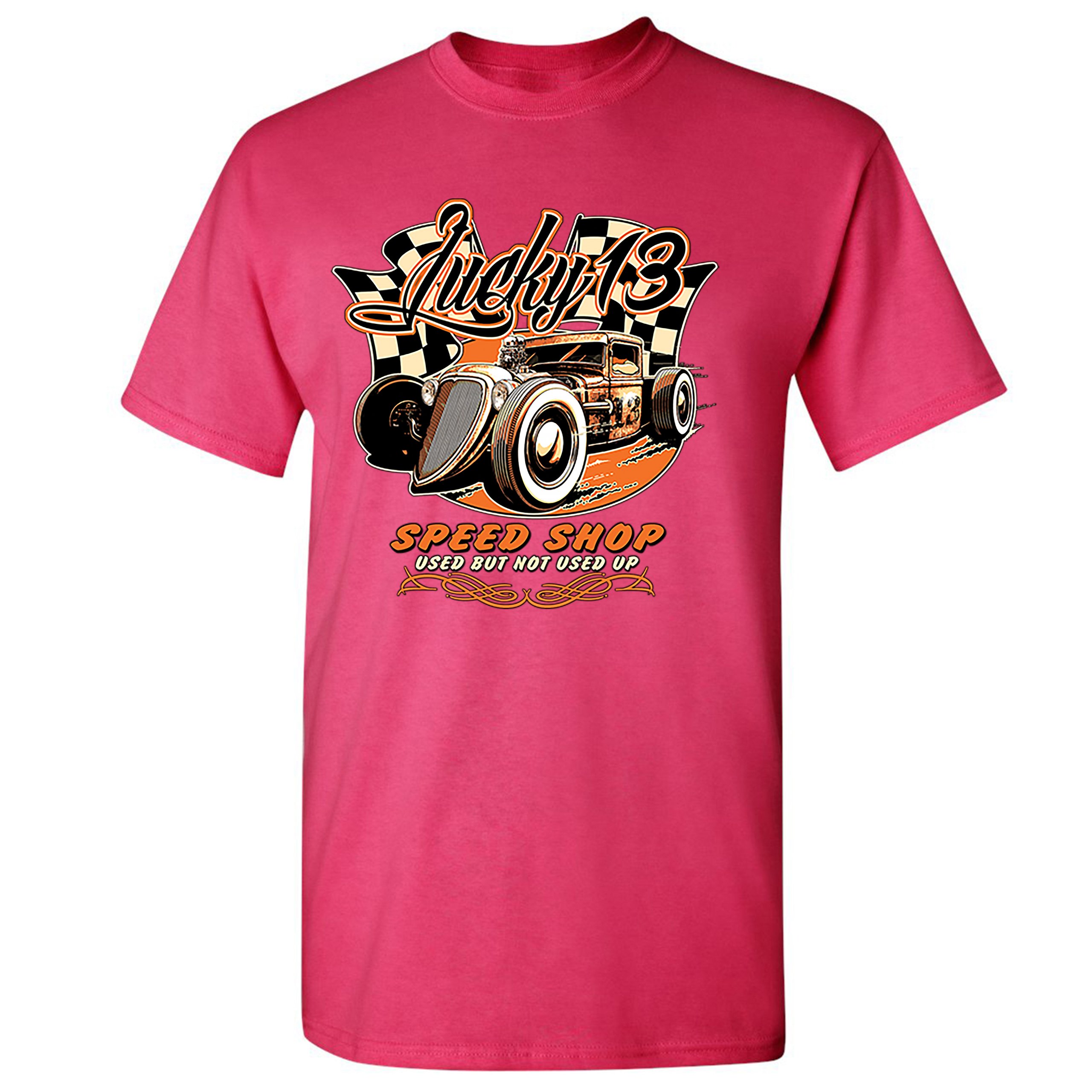 Lucky 13 Speed Shop T-shirt Rat Rod Route 66 Vintage Racing Car Men's ...