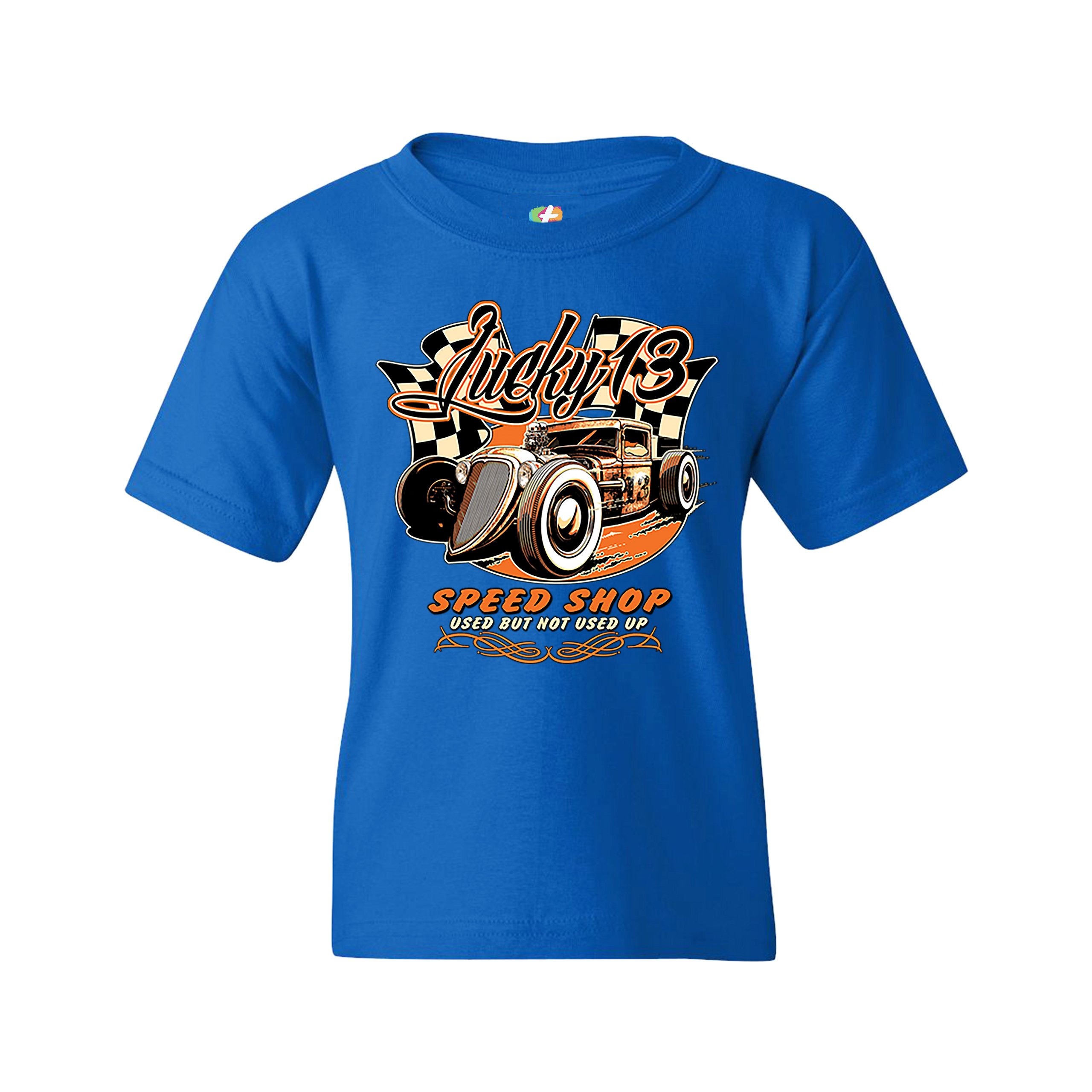 Lucky 13 Speed Shop Youth T-shirt Rat Rod Route 66 Vintage Racing Car Kids - Picture 23 of 29