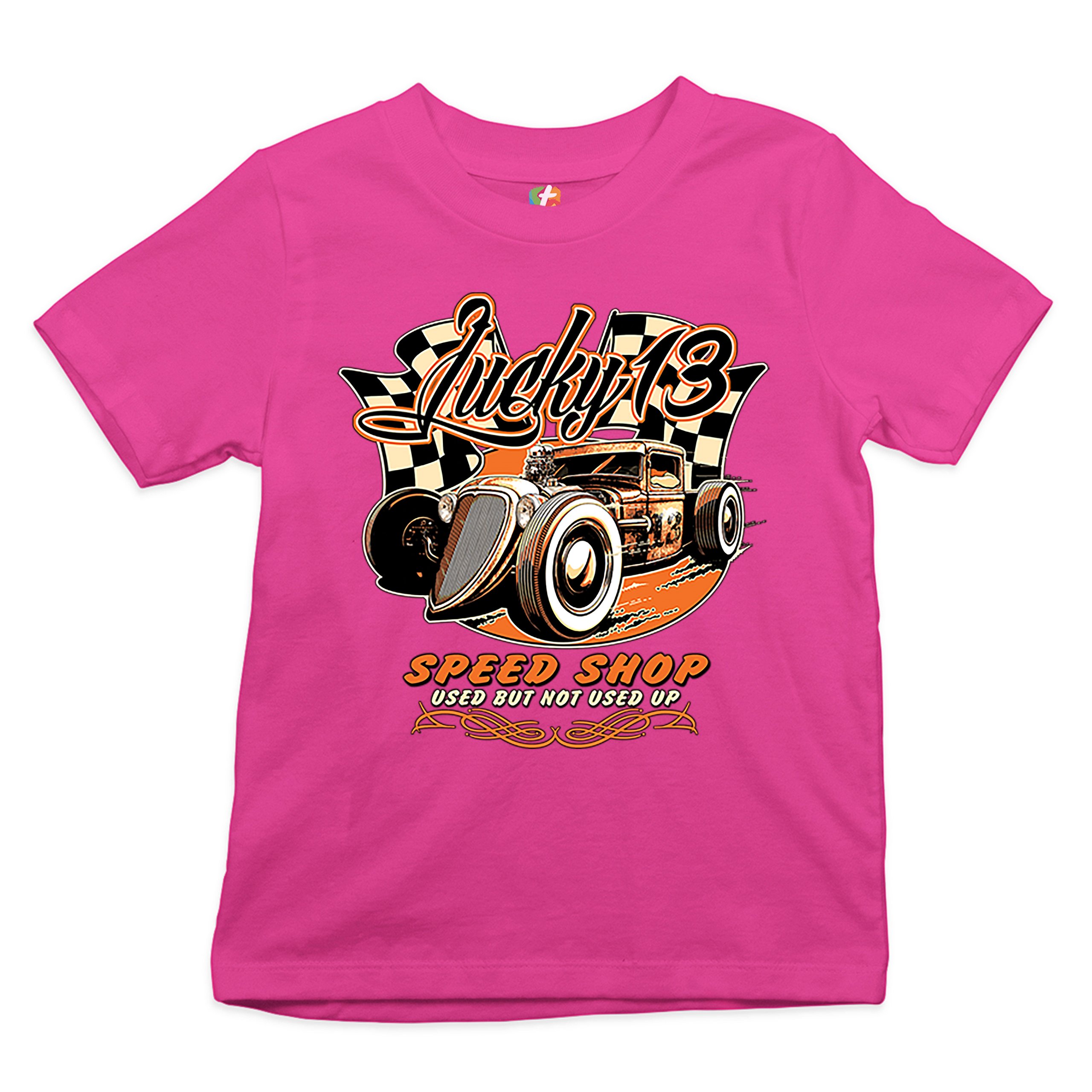 Lucky 13 Speed Shop Youth T-shirt Rat Rod Route 66 Vintage Racing Car Kids - Picture 26 of 29