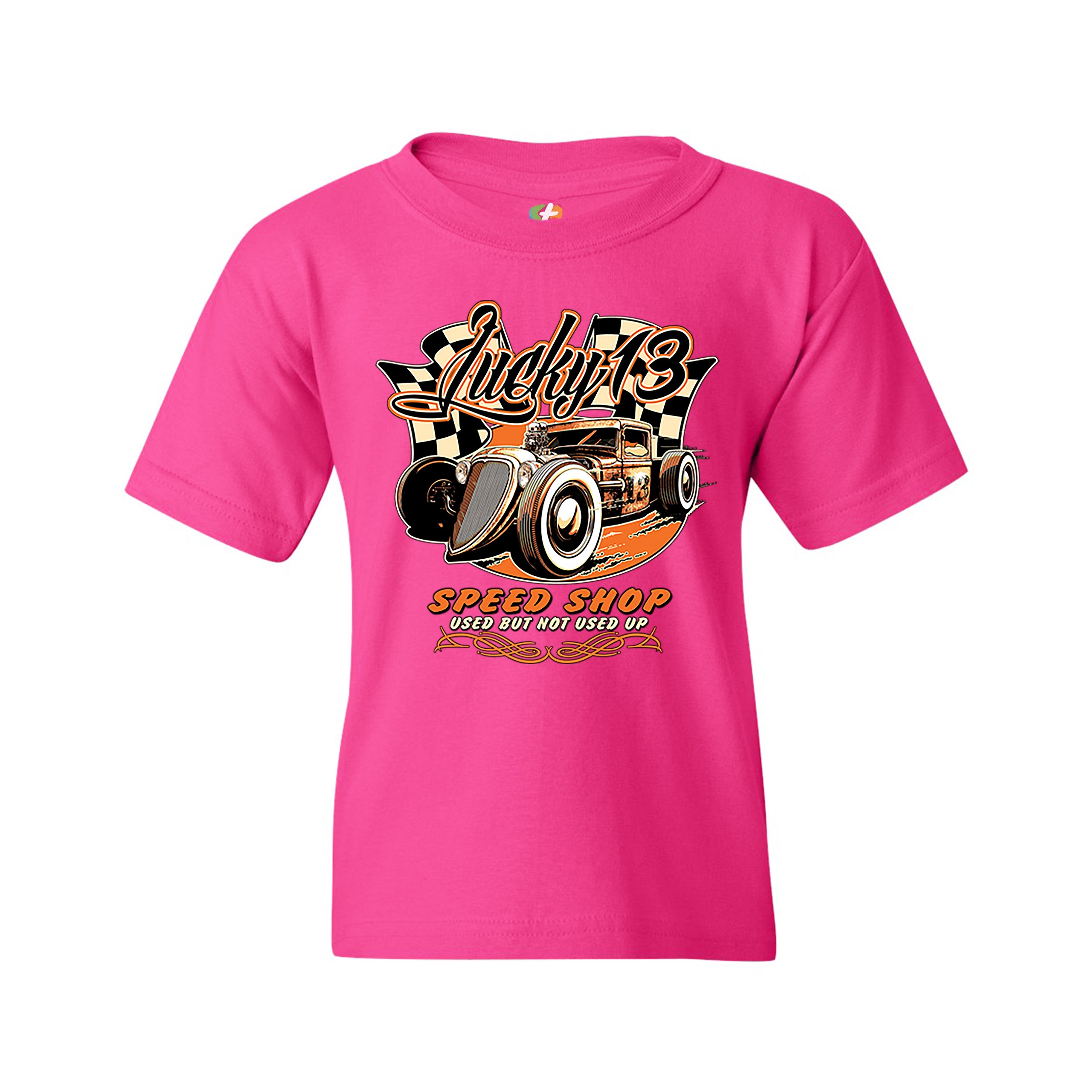 Lucky 13 Speed Shop Youth T-shirt Rat Rod Route 66 Vintage Racing Car Kids - Picture 27 of 29