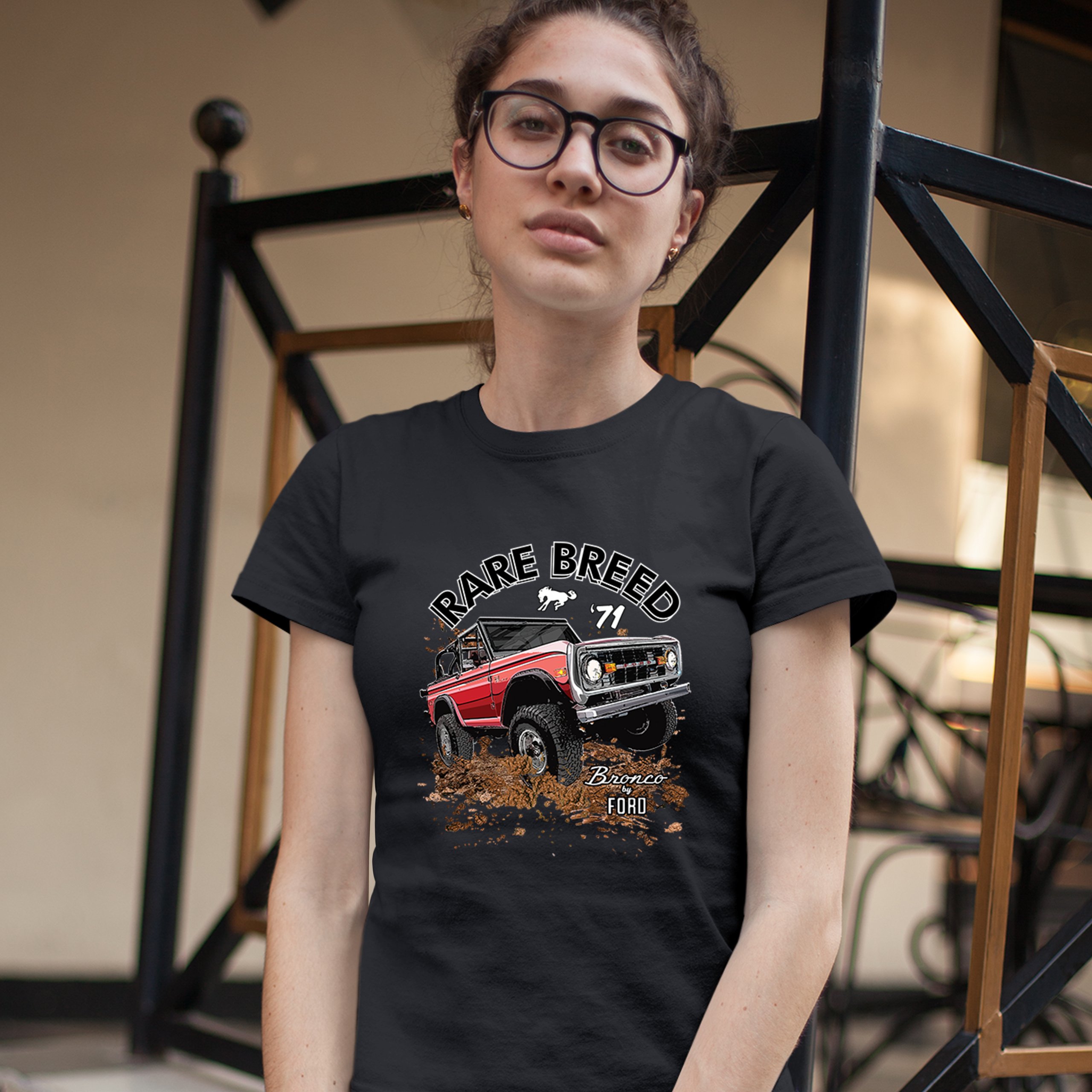 Bronco by Ford T-Shirt Rare Breed '71 Offroad Ford Truck Licensed Women's Tee