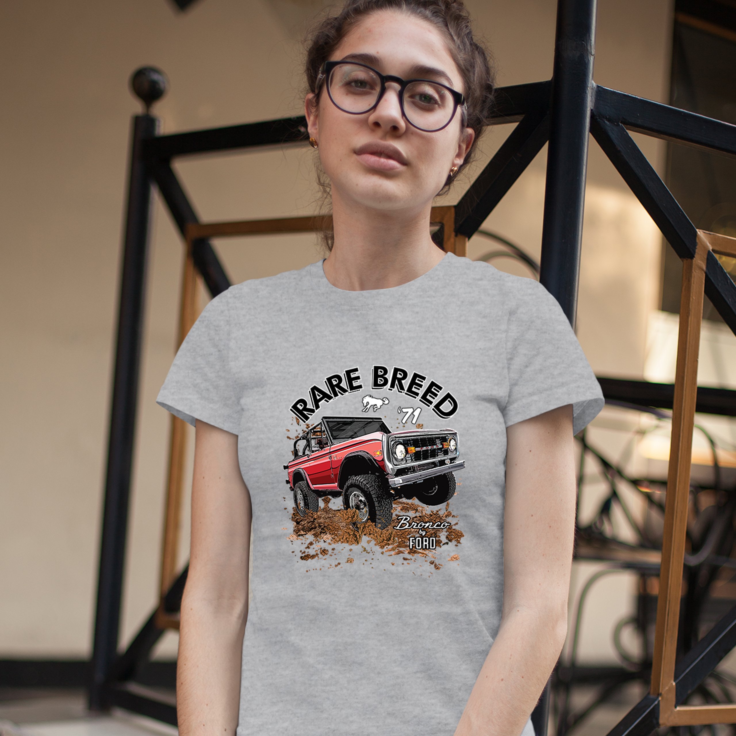 Bronco by Ford T-Shirt Rare Breed '71 Offroad Ford Truck Licensed Women's Tee