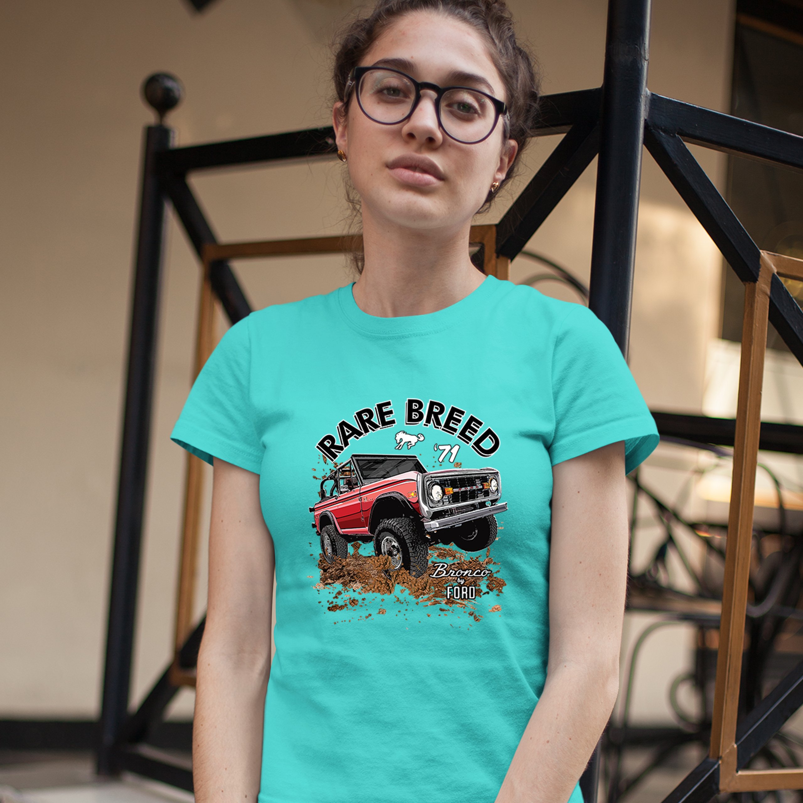 Bronco by Ford T-Shirt Rare Breed '71 Offroad Ford Truck Licensed Women's Tee