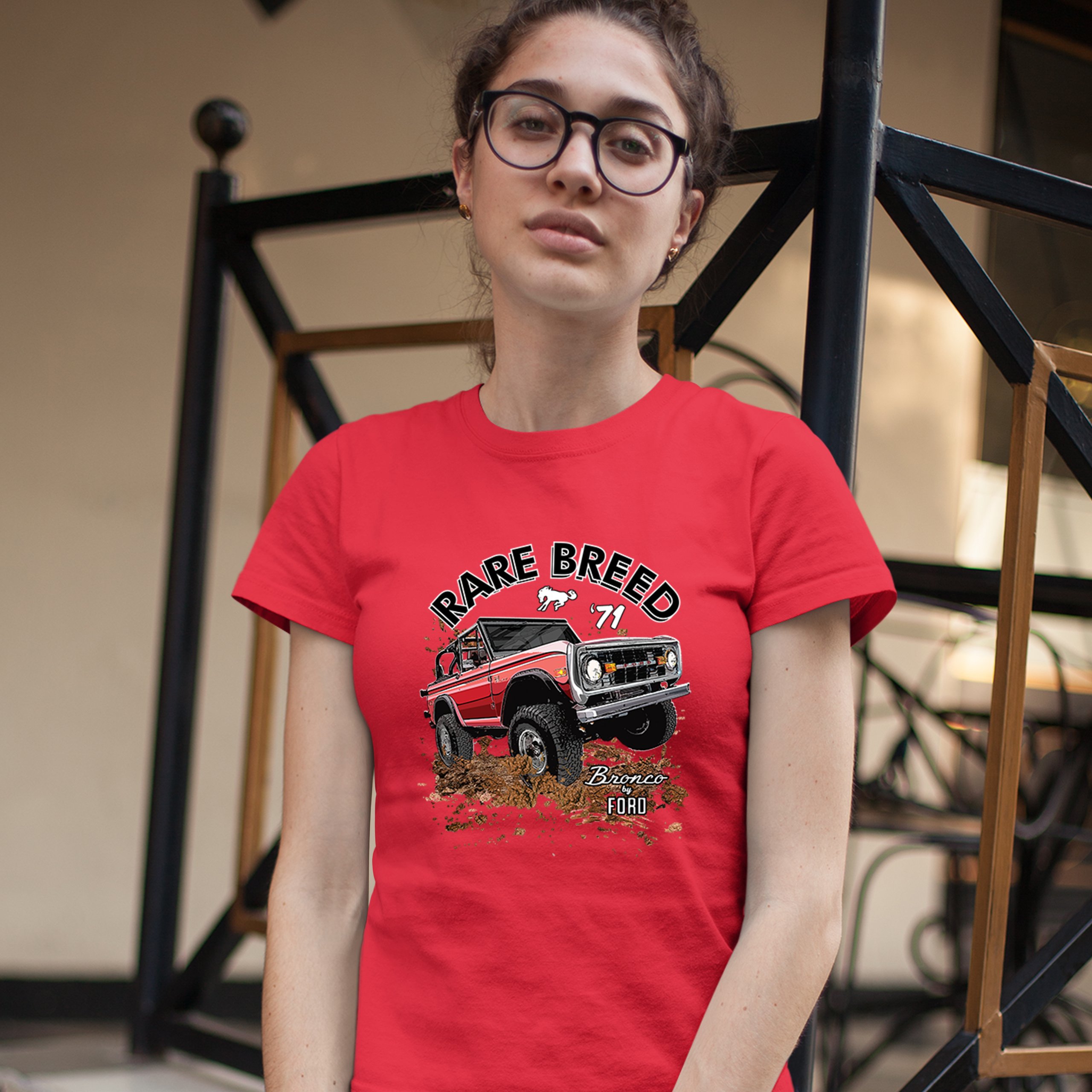 Bronco by Ford T-Shirt Rare Breed '71 Offroad Ford Truck Licensed Women's Tee