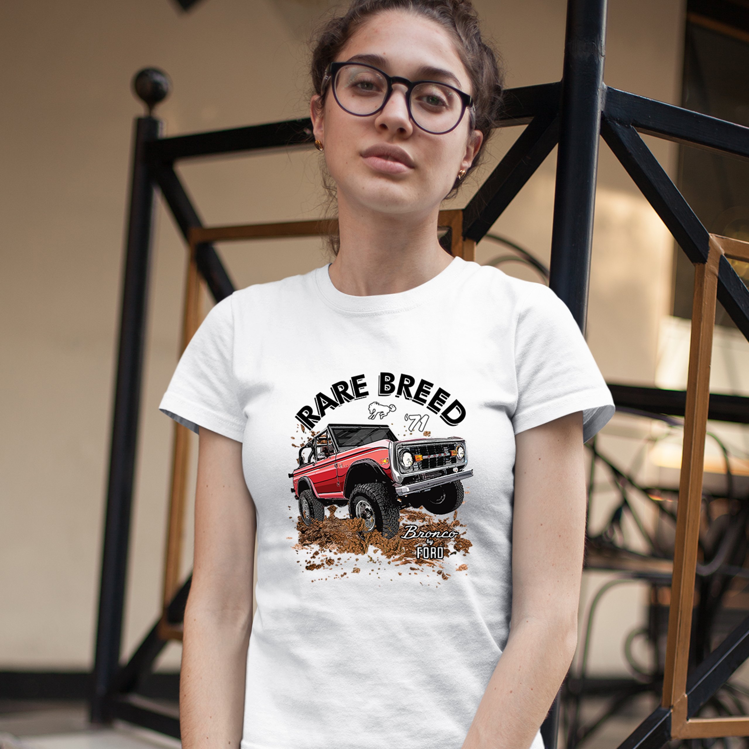 Bronco by Ford T-Shirt Rare Breed '71 Offroad Ford Truck Licensed Women's Tee