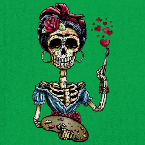 Frida Kahlo Sugar Skull Sweatshirt Calavera Mexican Day of the Dead Crewneck - Picture 39 of 50