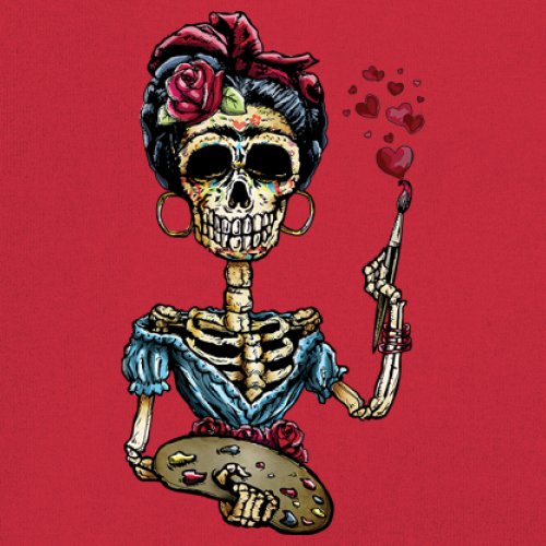 Frida Kahlo Sugar Skull Sweatshirt Calavera Mexican Day of the Dead Crewneck - Picture 18 of 50