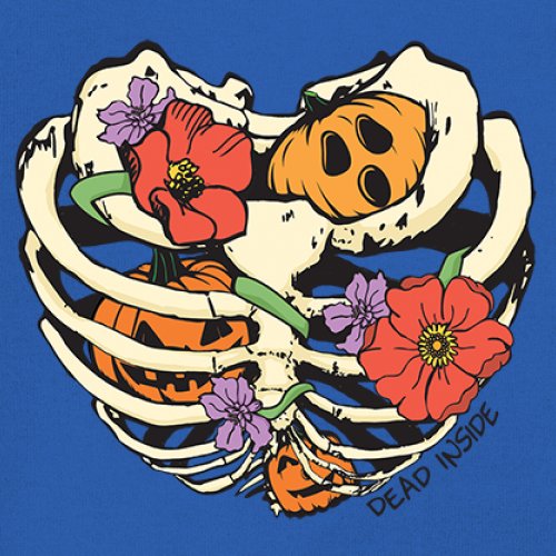 Dead Inside Women's Long Sleeve T-shirt Halloween Rib Cage Trick Or Treat Cute - Picture 39 of 50