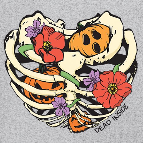 Dead Inside Women's Long Sleeve T-shirt Halloween Rib Cage Trick Or Treat Cute - Picture 11 of 50