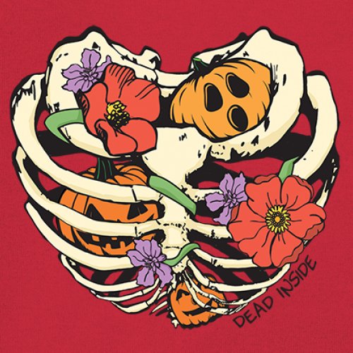 Dead Inside Women's Long Sleeve T-shirt Halloween Rib Cage Trick Or Treat Cute - Picture 18 of 50