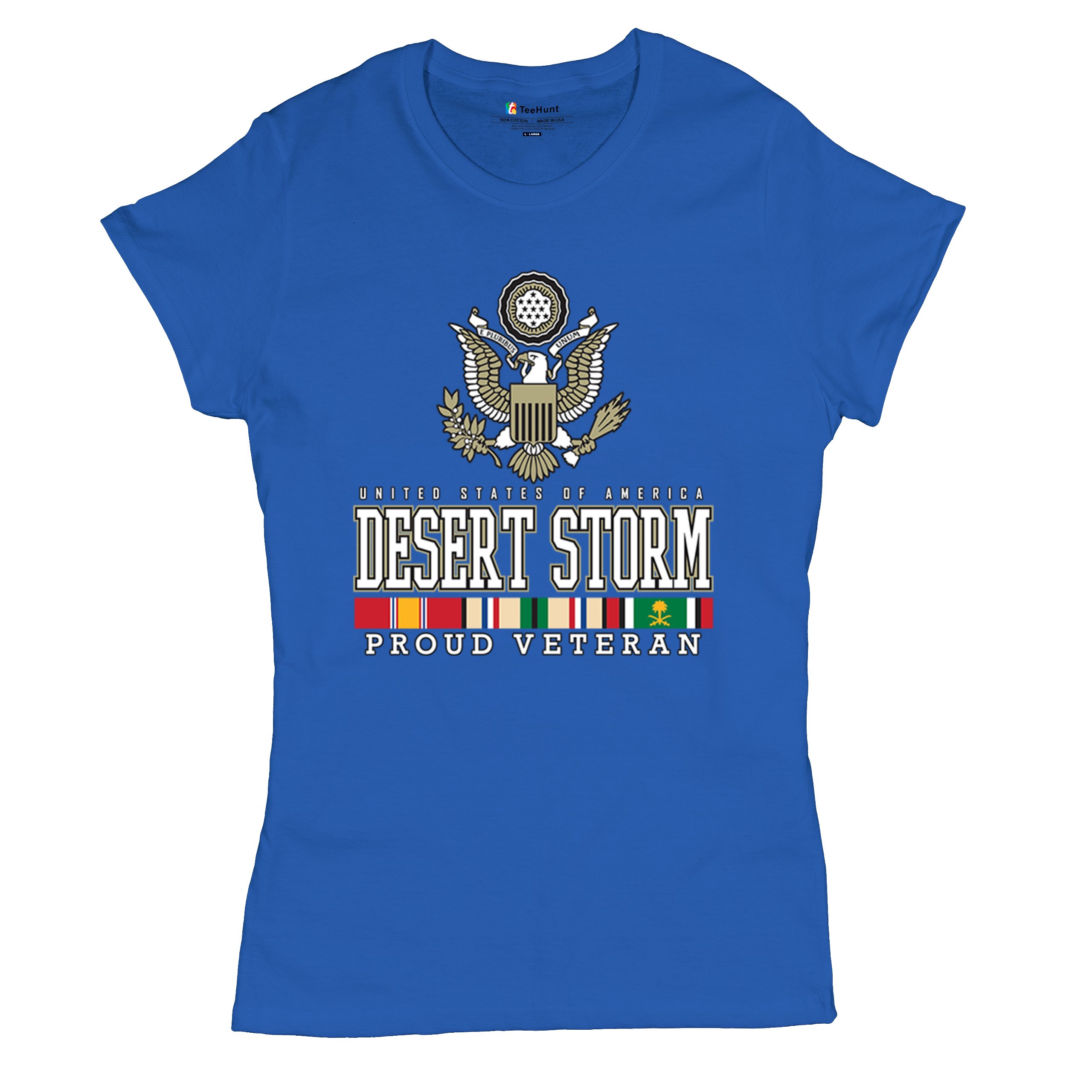 Desert Storm Proud Veteran T-Shirt American Army Gulf War DD 214 Women's Tee - Picture 34 of 50