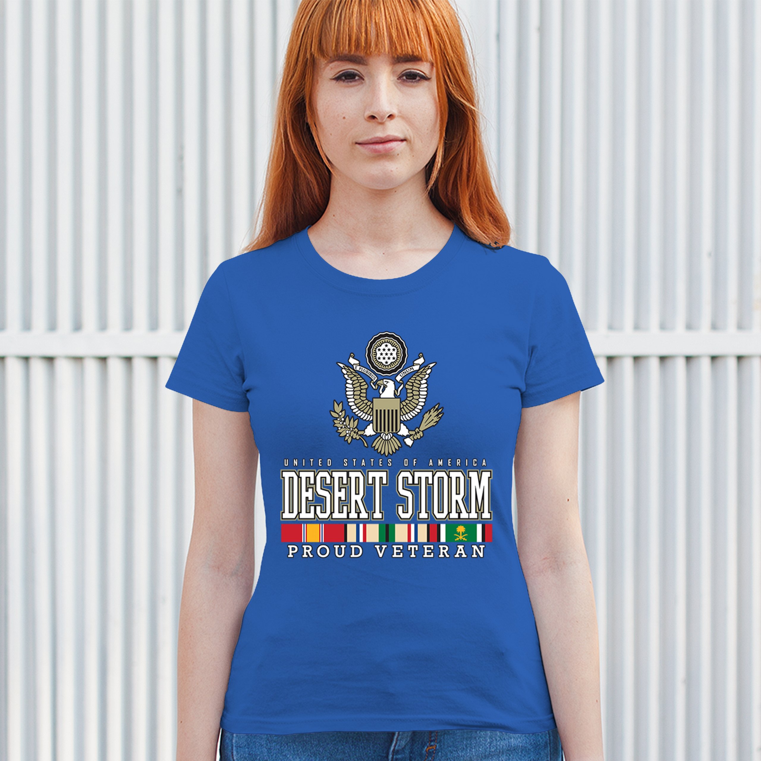 Desert Storm Proud Veteran T-Shirt American Army Gulf War DD 214 Women's Tee - Picture 33 of 50