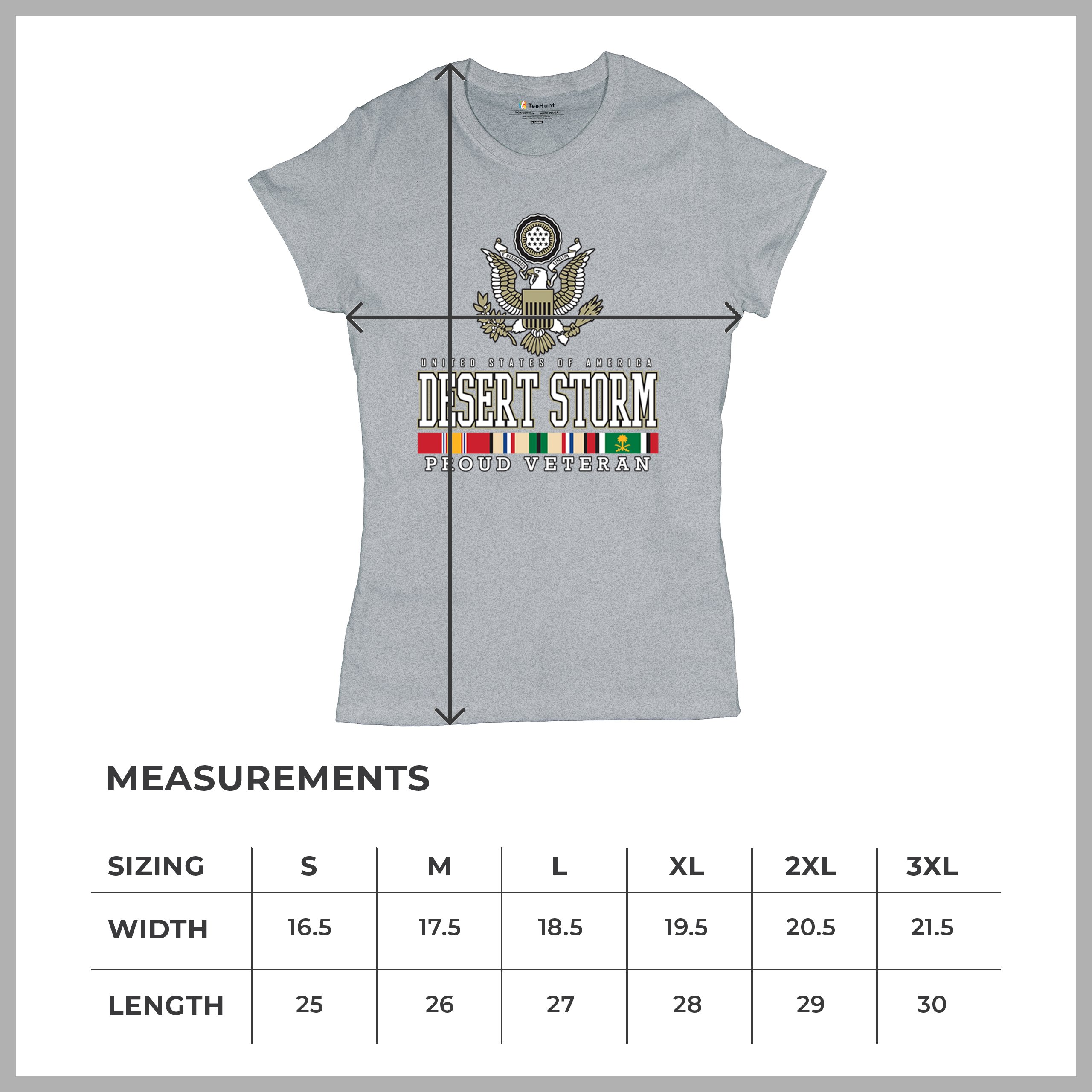 Desert Storm Proud Veteran T-Shirt American Army Gulf War DD 214 Women's Tee - Picture 15 of 50