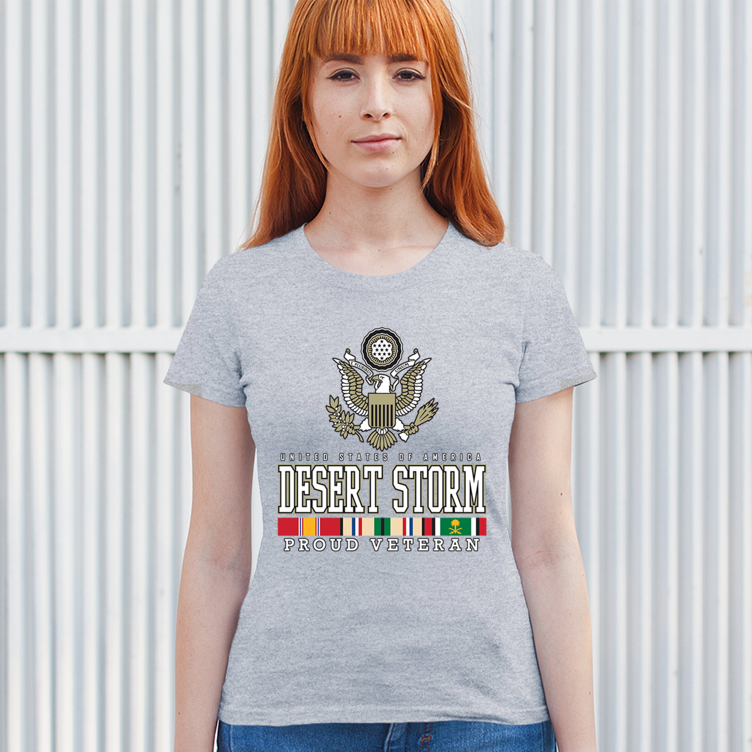 Desert Storm Proud Veteran T-Shirt American Army Gulf War DD 214 Women's Tee - Picture 12 of 50