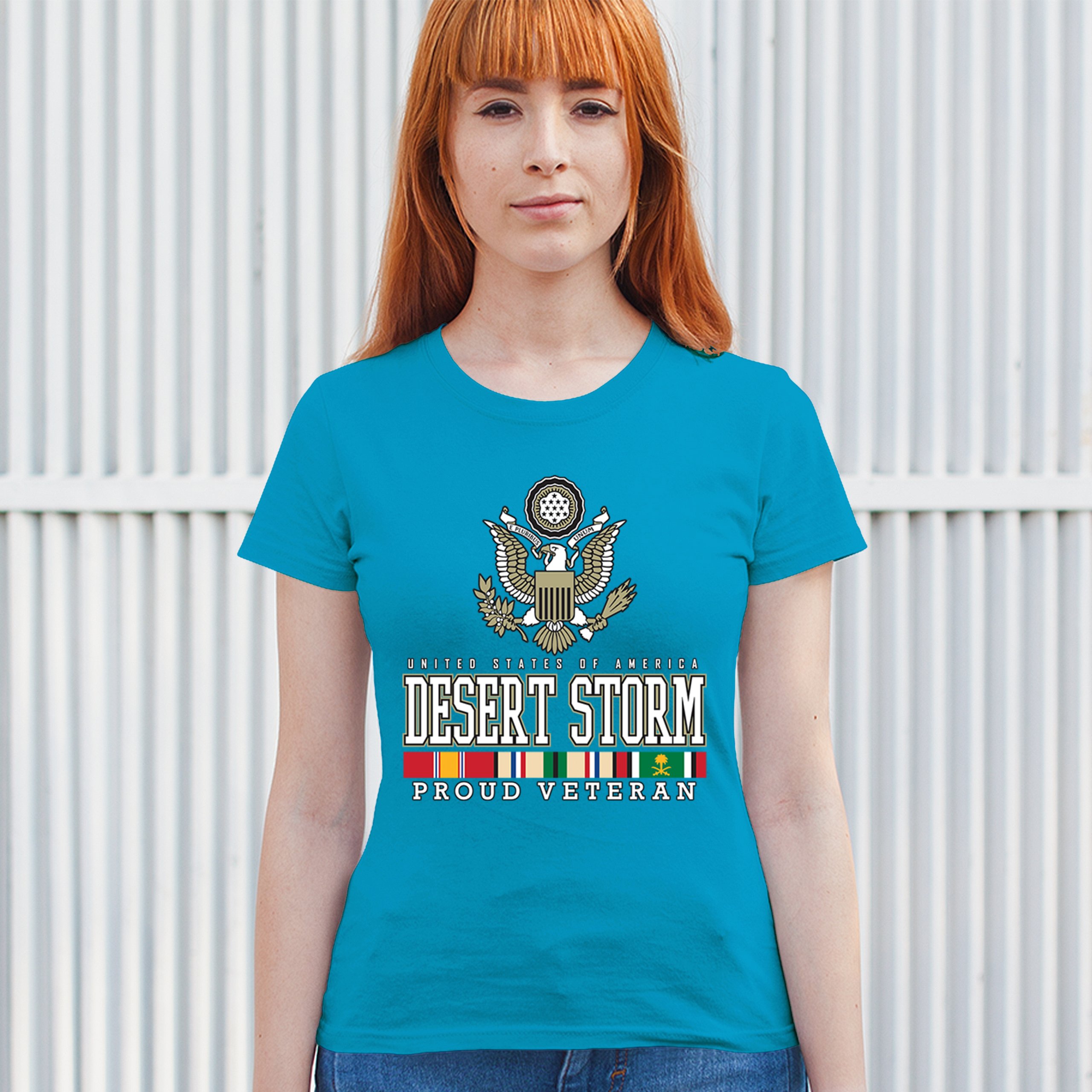 Desert Storm Proud Veteran T-Shirt American Army Gulf War DD 214 Women's Tee - Picture 40 of 50