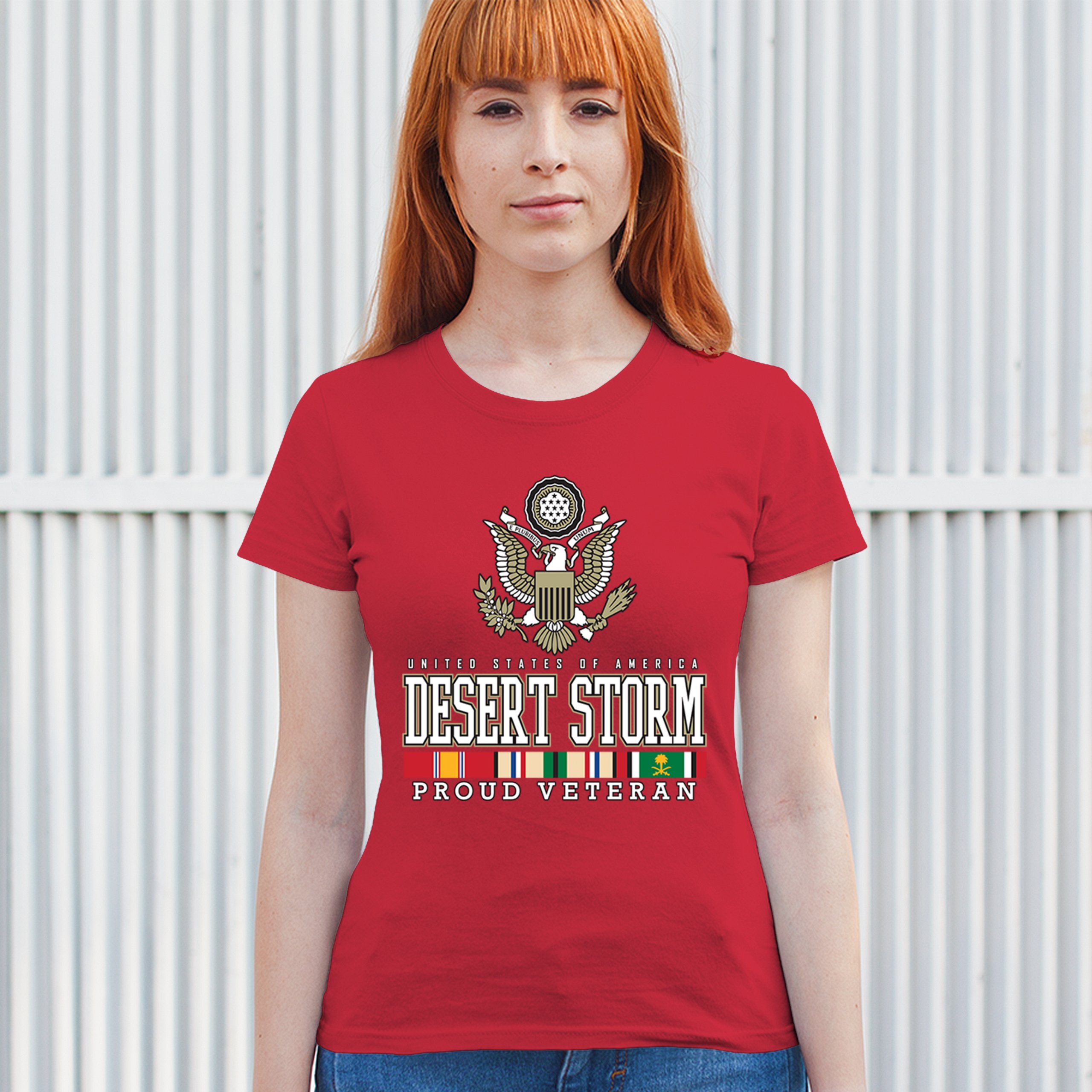 Desert Storm Proud Veteran T-Shirt American Army Gulf War DD 214 Women's Tee - Picture 19 of 50
