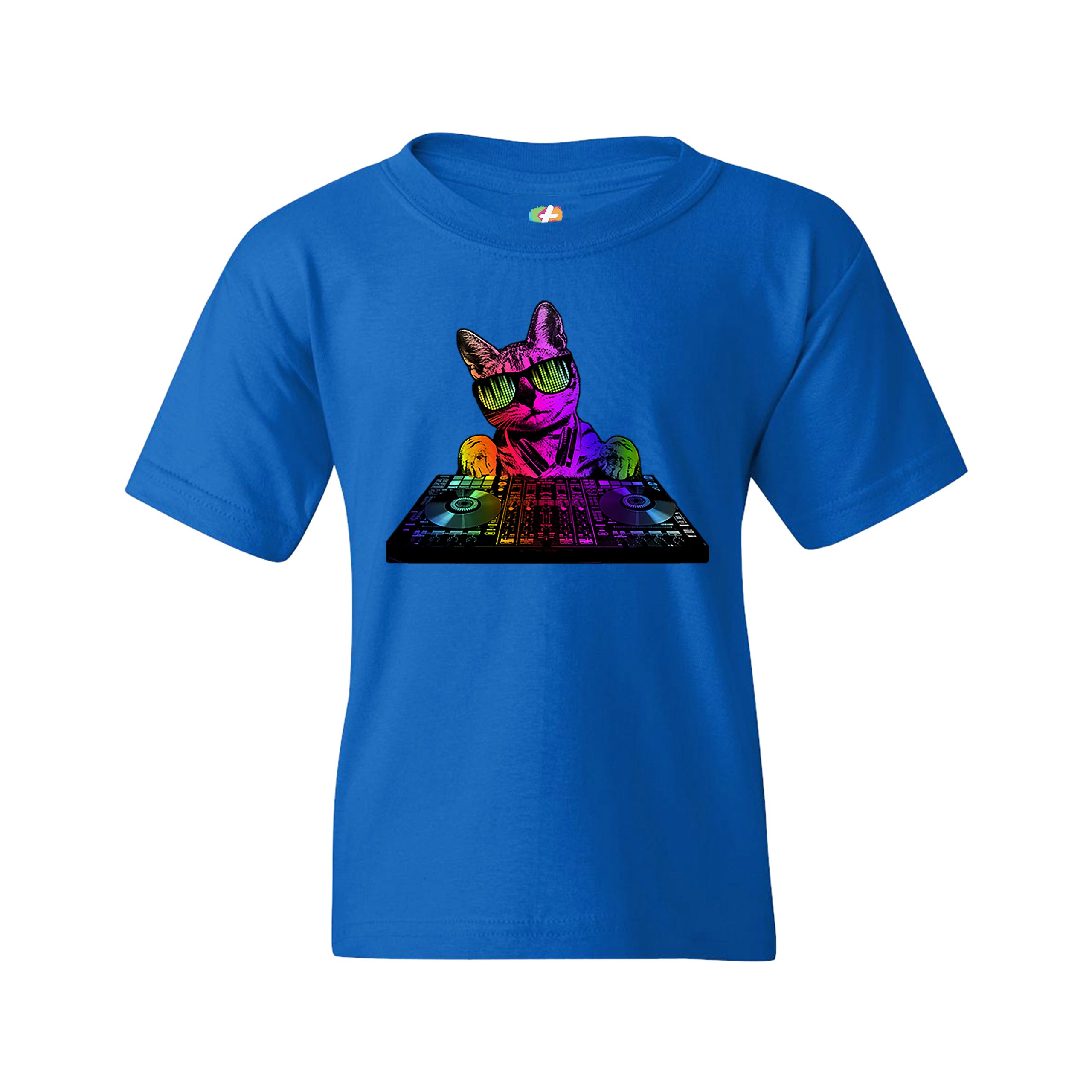 Dj Kitty Youth T-shirt Rainbow Cat Funny Animal Lovers Music Kids - Picture 23 of 29