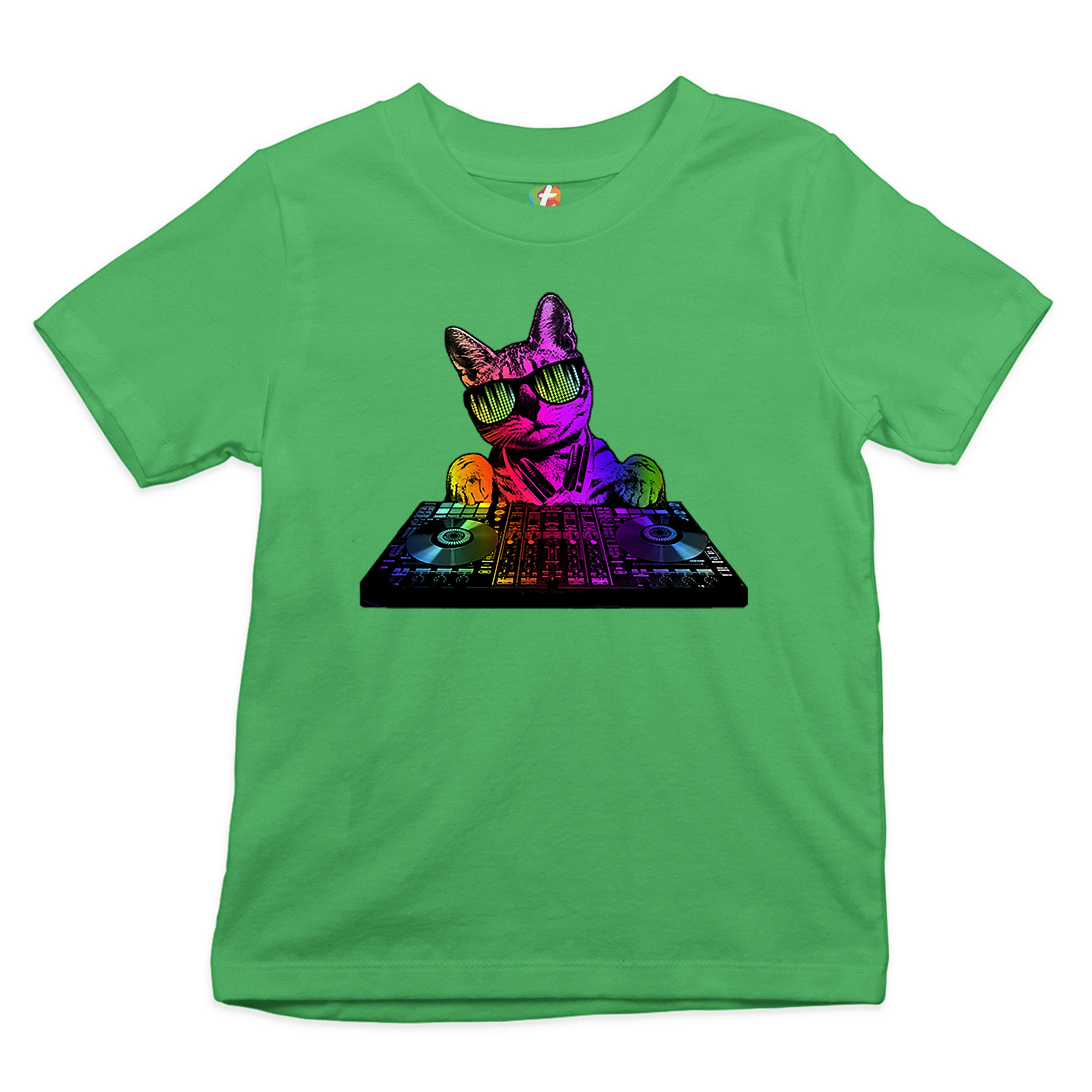 Dj Kitty Youth T-shirt Rainbow Cat Funny Animal Lovers Music Kids - Picture 18 of 29