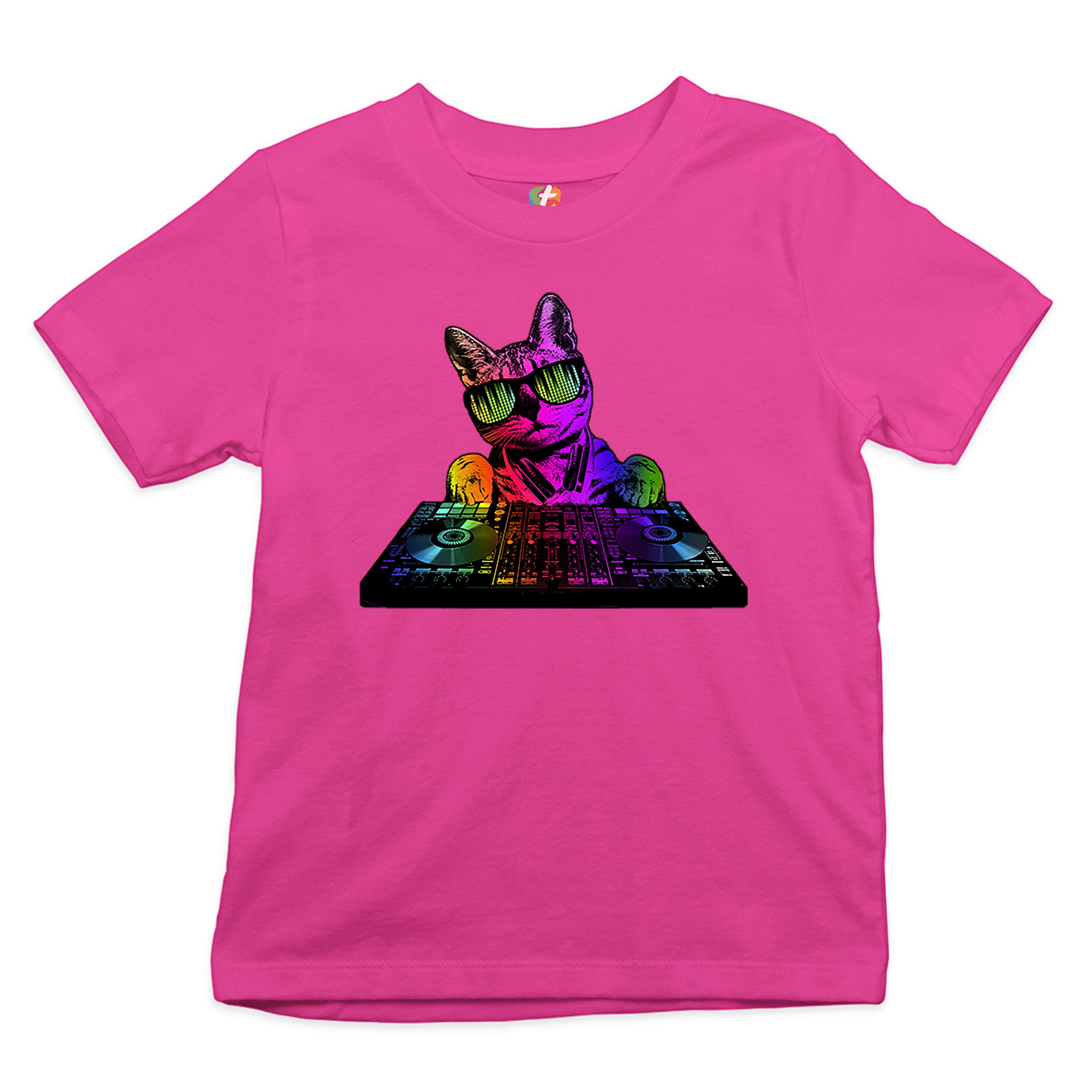 Dj Kitty Youth T-shirt Rainbow Cat Funny Animal Lovers Music Kids - Picture 26 of 29