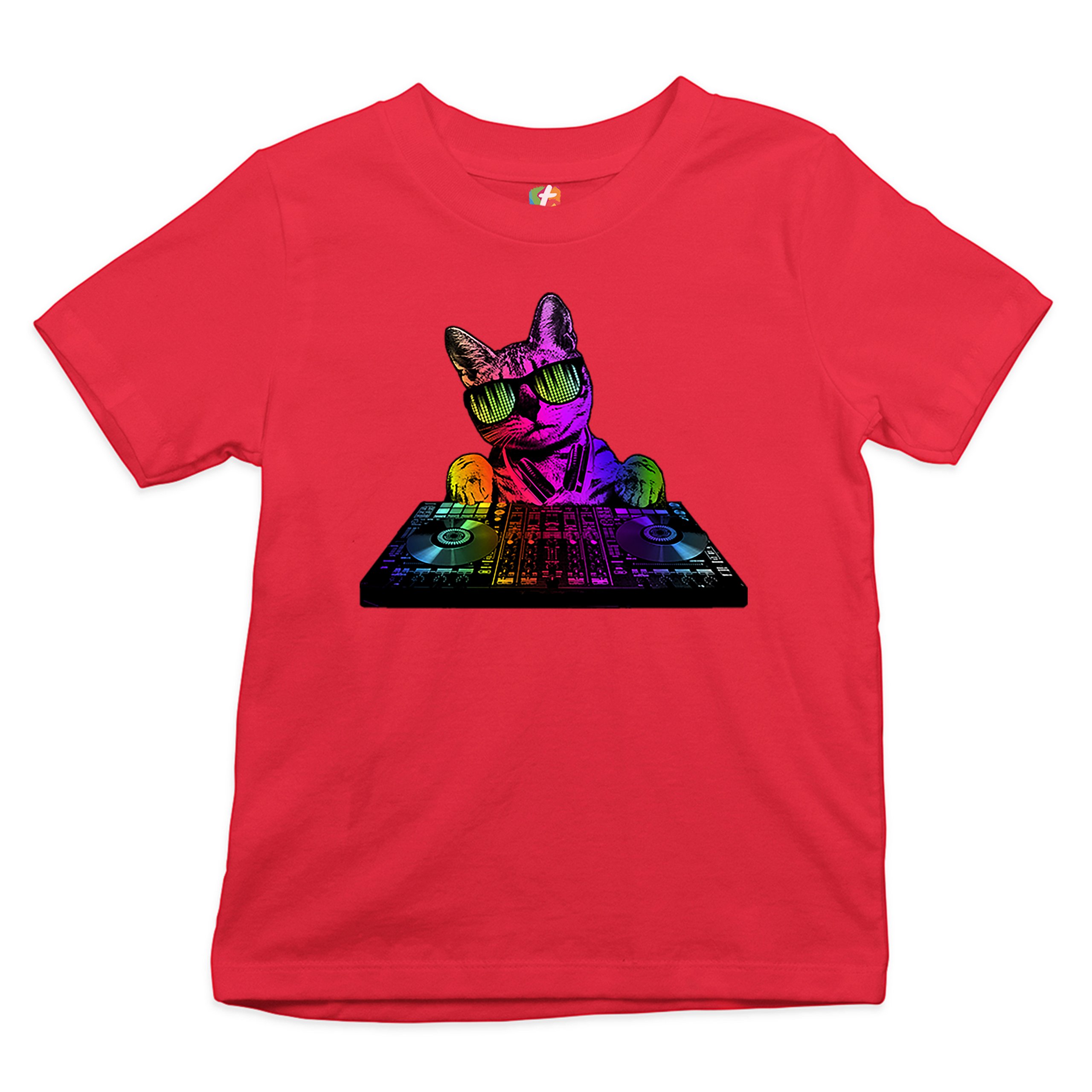 Dj Kitty Youth T-shirt Rainbow Cat Funny Animal Lovers Music Kids - Picture 14 of 29