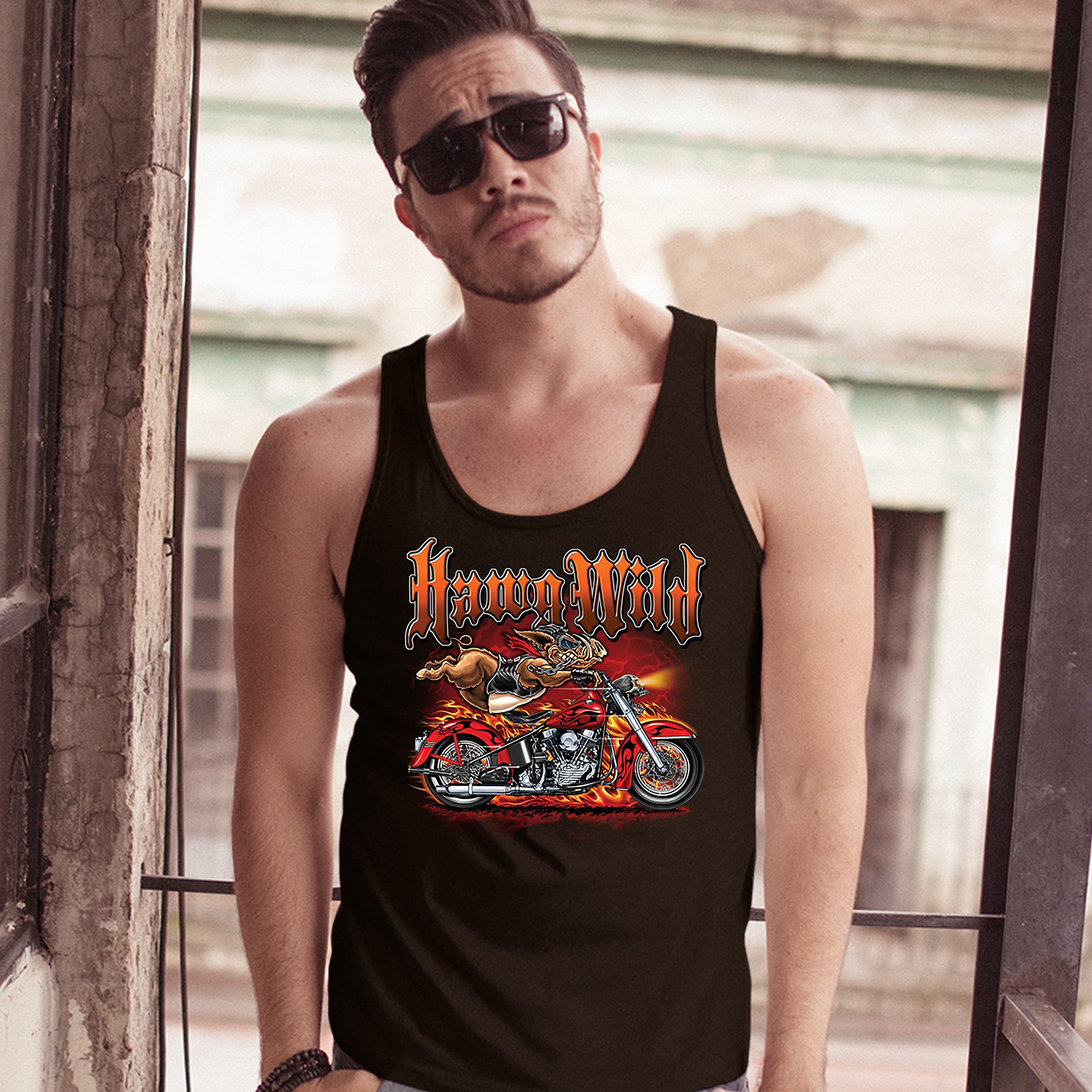 Hawg Rider Hawg Wild Tank Top Born to Be Wild Biker Rider Motorcycle Enthusiast ...
