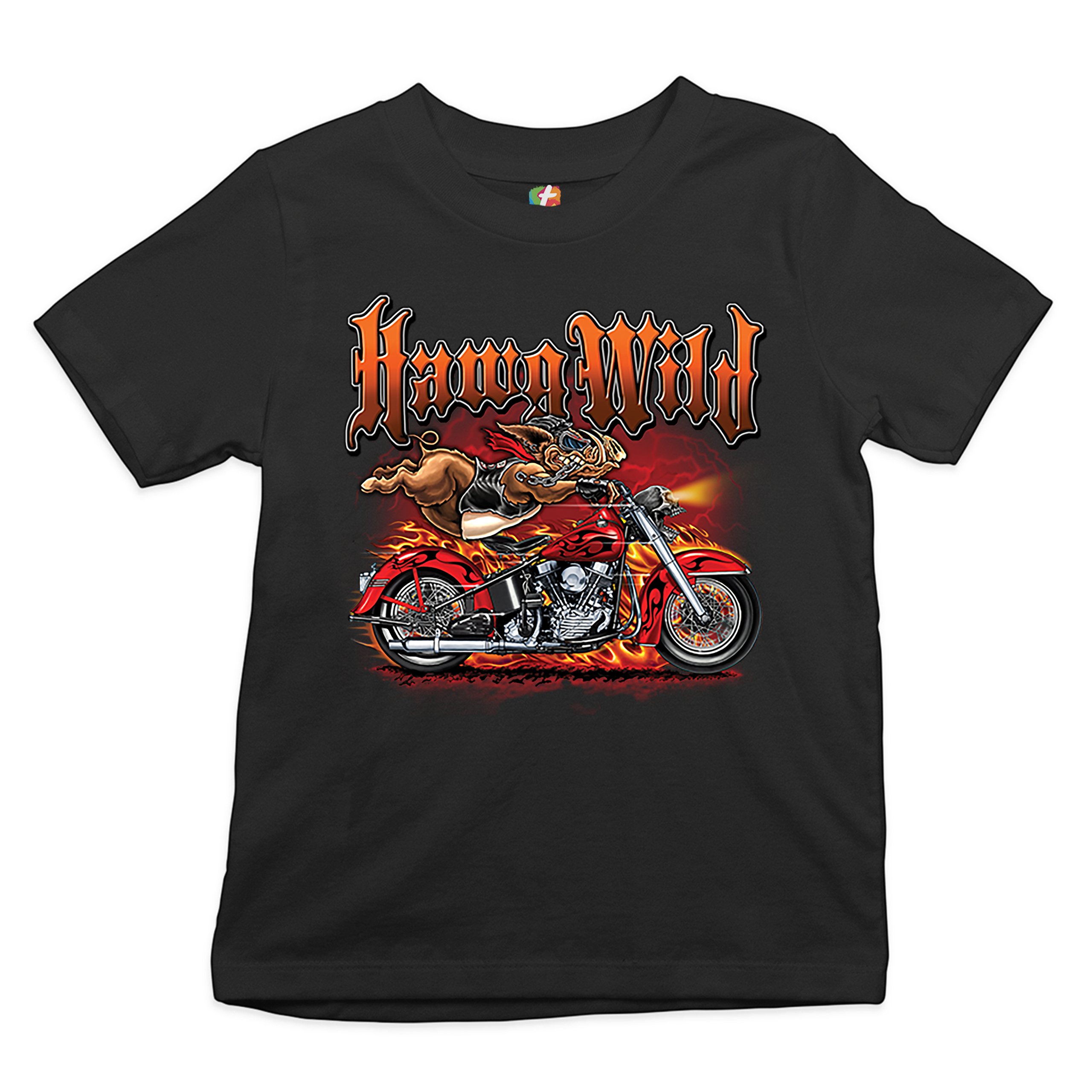 Hawg Wild Youth T-shirt Born to Be Wild Biker Rider Motorcycle Enthusiast Kids - Picture 2 of 29