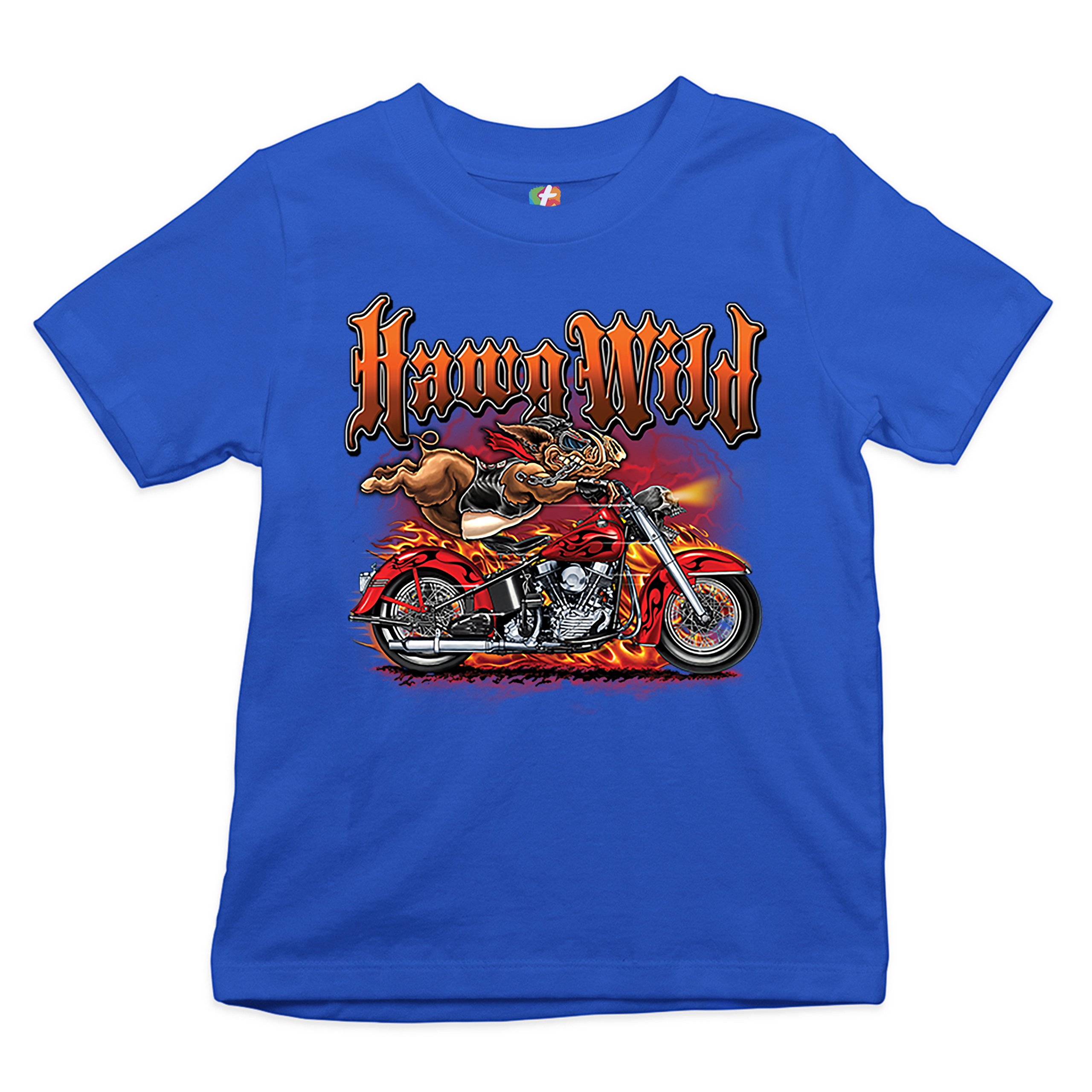 Hawg Wild Youth T-shirt Born to Be Wild Biker Rider Motorcycle Enthusiast Kids - Picture 22 of 29