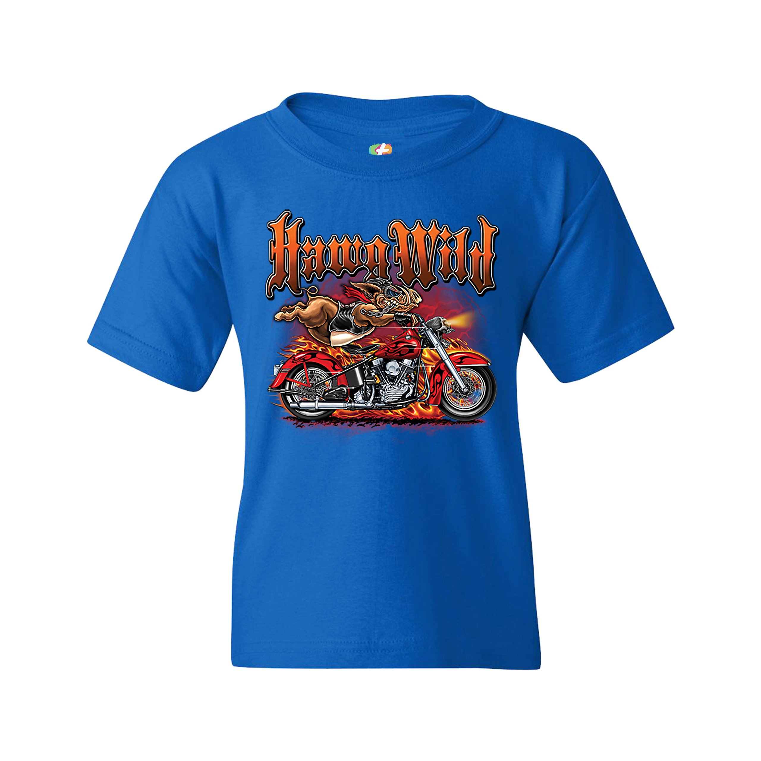 Hawg Wild Youth T-shirt Born to Be Wild Biker Rider Motorcycle Enthusiast Kids - Picture 23 of 29