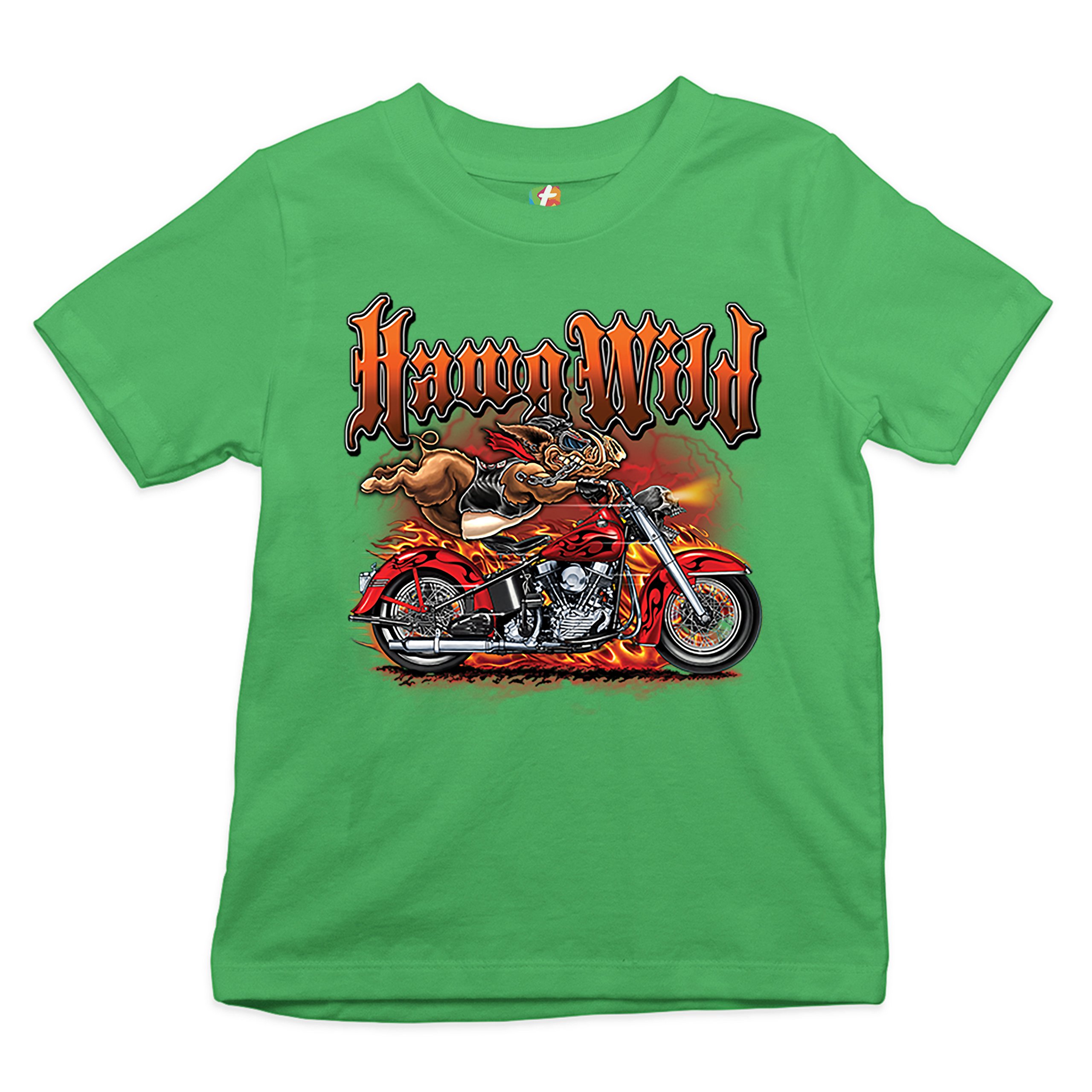 Hawg Wild Youth T-shirt Born to Be Wild Biker Rider Motorcycle Enthusiast Kids - Picture 18 of 29