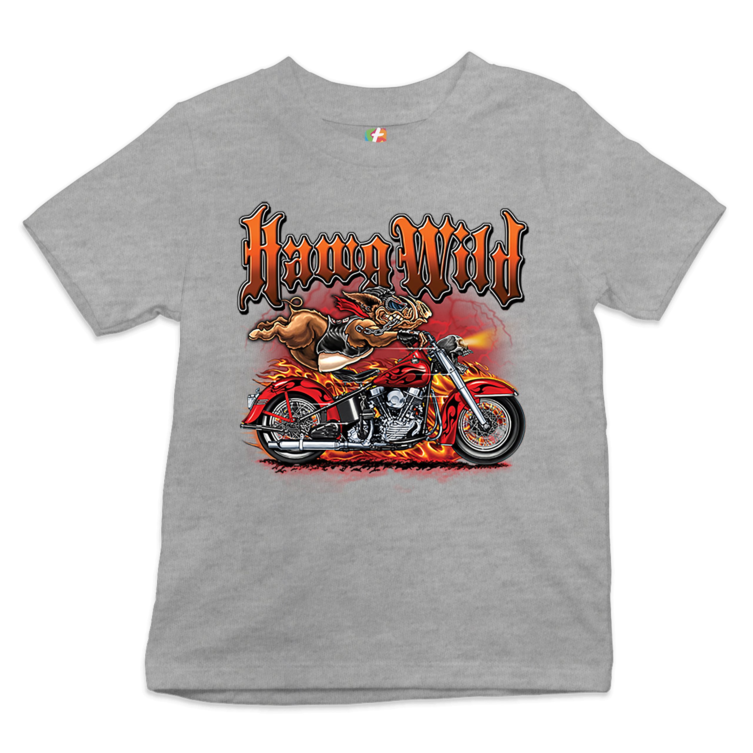 Hawg Wild Youth T-shirt Born to Be Wild Biker Rider Motorcycle Enthusiast Kids - Picture 6 of 29