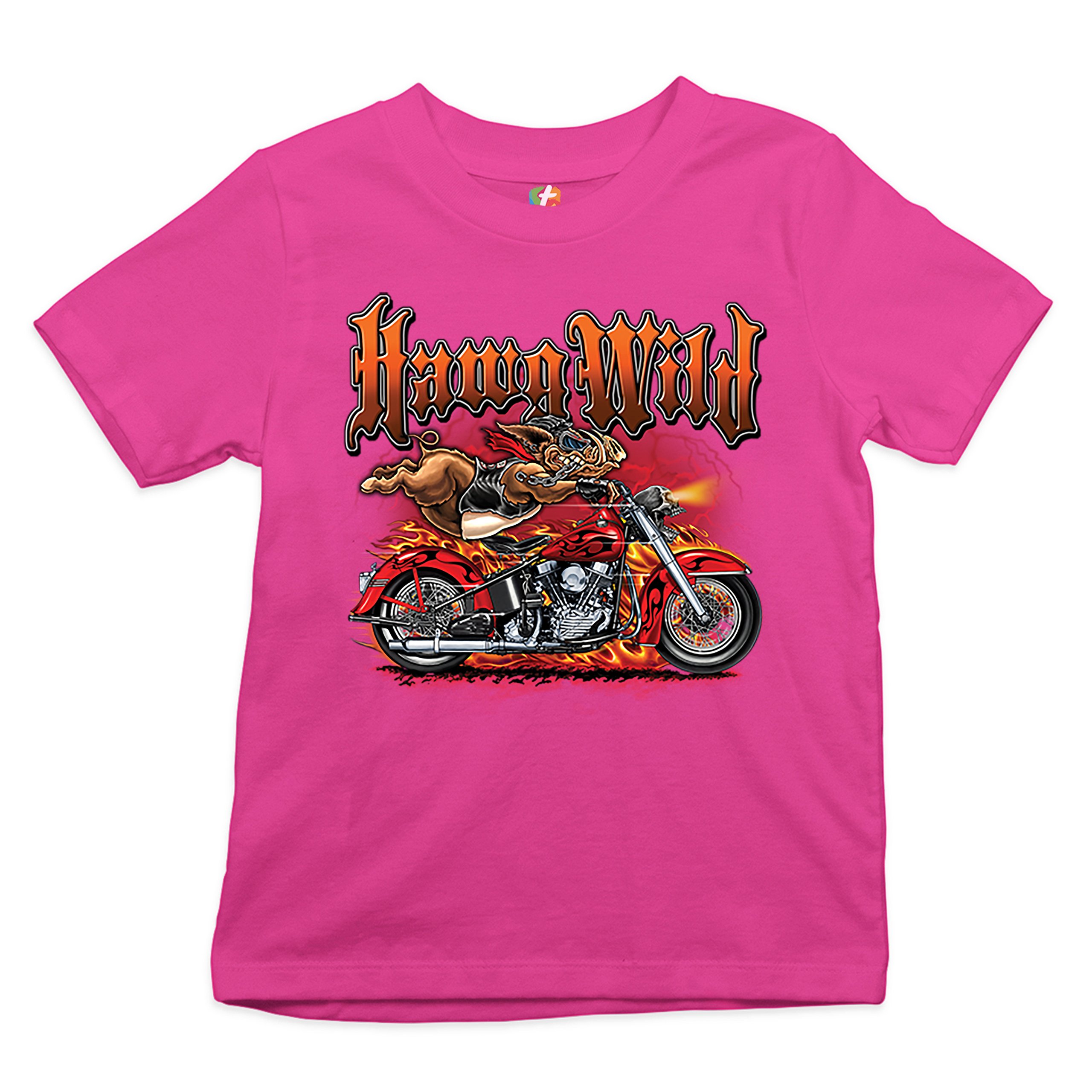 Hawg Wild Youth T-shirt Born to Be Wild Biker Rider Motorcycle Enthusiast Kids - Picture 26 of 29