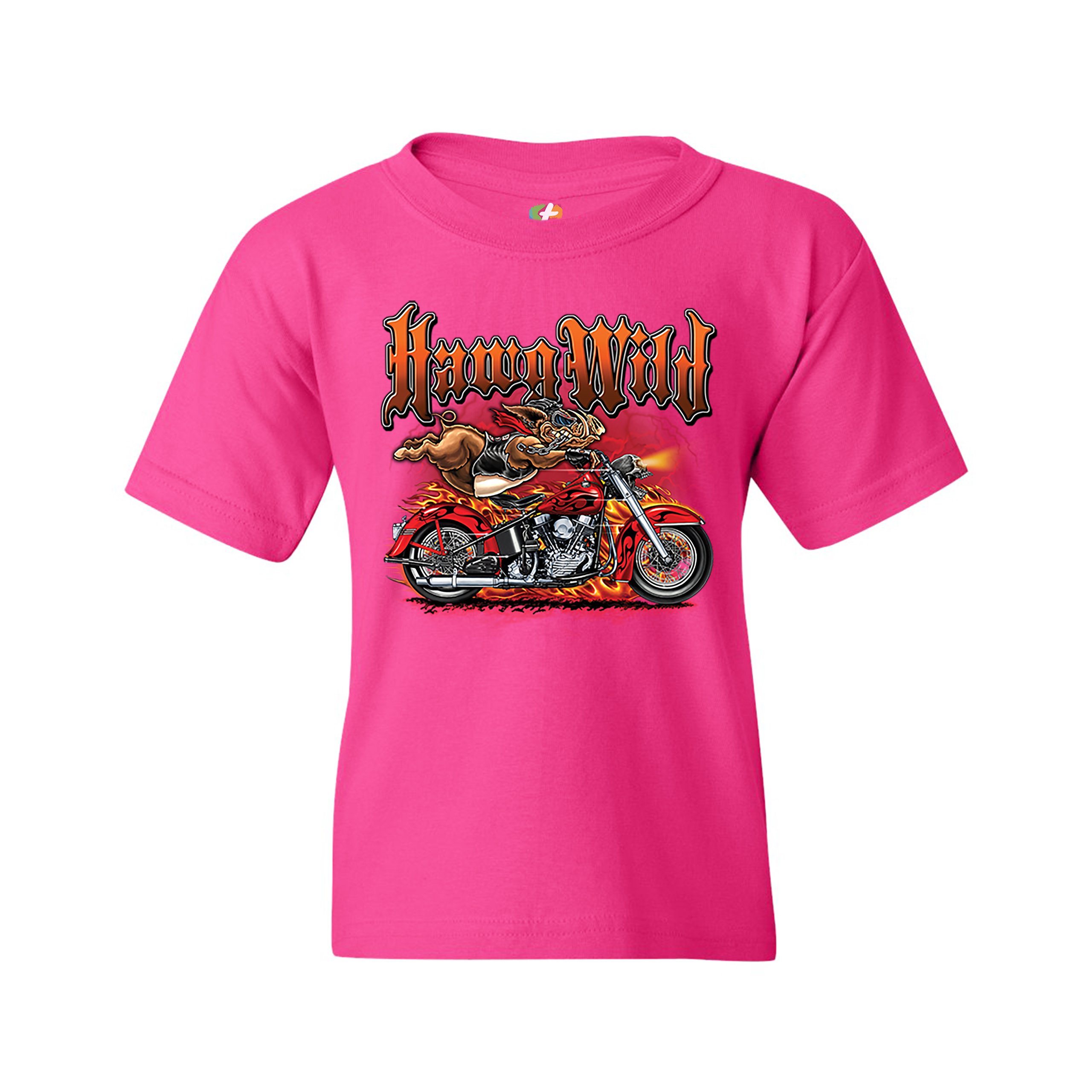 Hawg Wild Youth T-shirt Born to Be Wild Biker Rider Motorcycle Enthusiast Kids - Picture 27 of 29