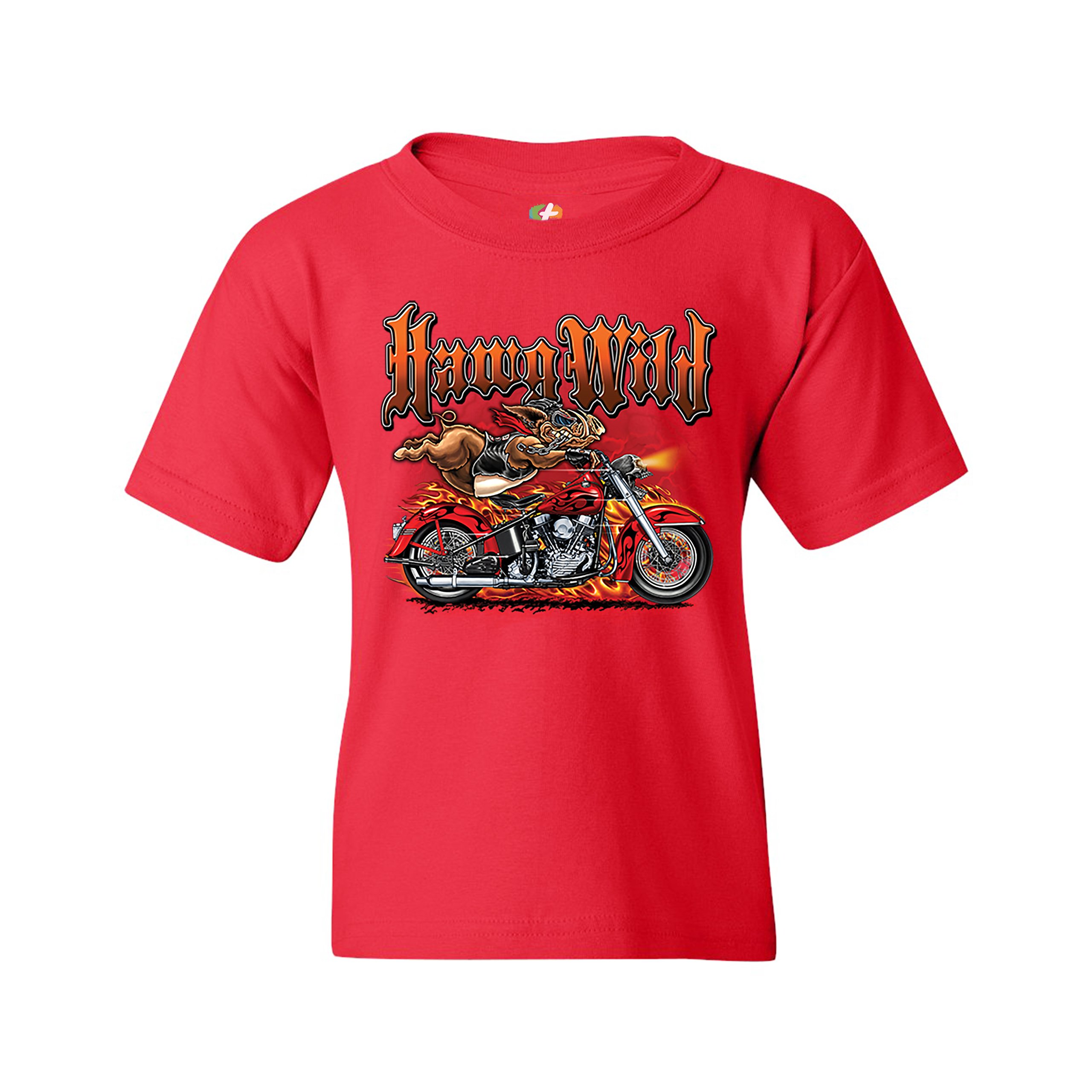 Hawg Wild Youth T-shirt Born to Be Wild Biker Rider Motorcycle Enthusiast Kids - Picture 11 of 29
