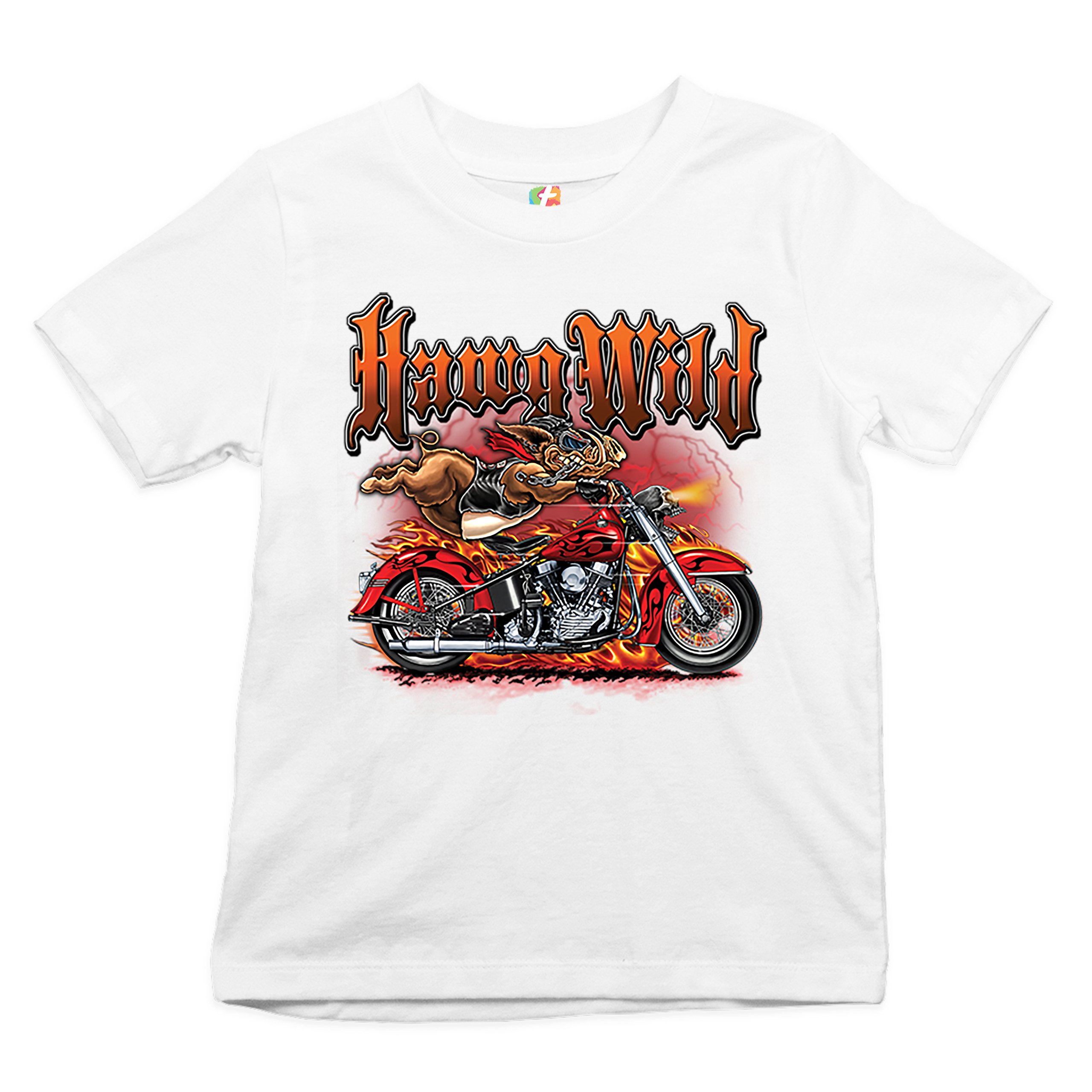 Hawg Wild Youth T-shirt Born to Be Wild Biker Rider Motorcycle Enthusiast Kids - Picture 14 of 29