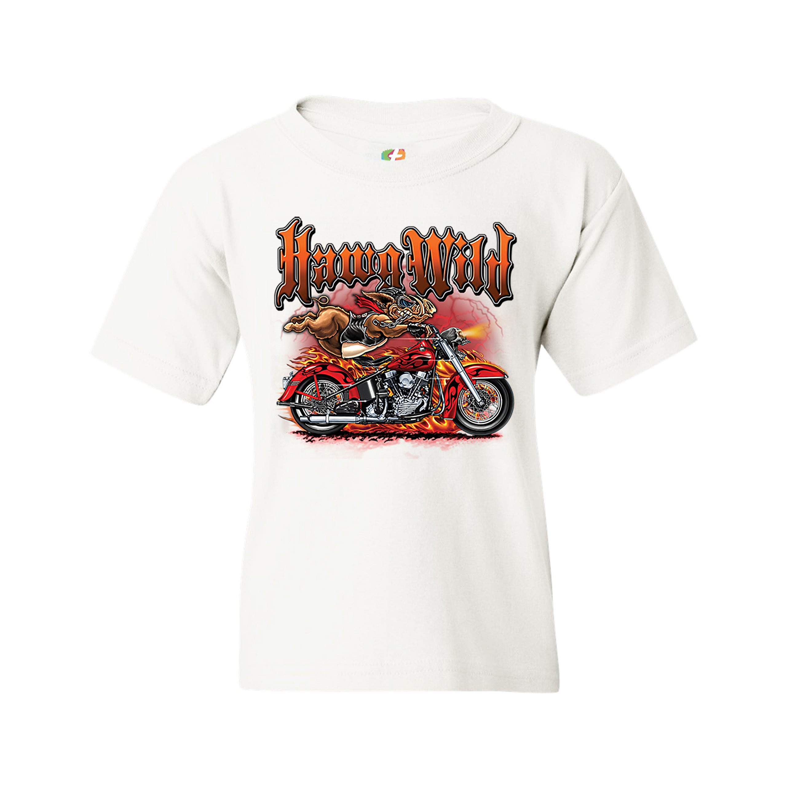 Hawg Wild Youth T-shirt Born to Be Wild Biker Rider Motorcycle Enthusiast Kids - Picture 15 of 29