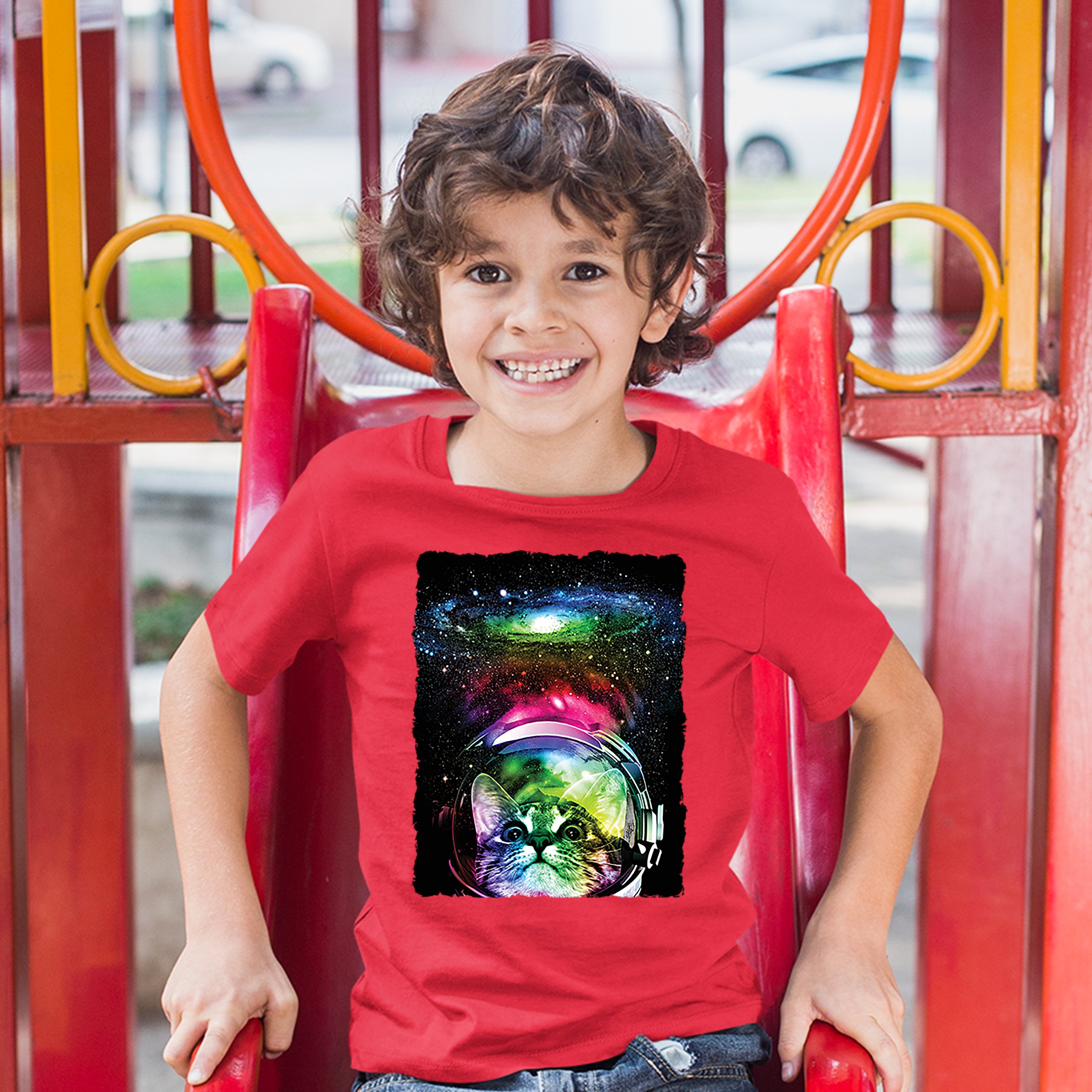 Astronaut Cat Youth T-shirt Space Kitty Kids - Picture 13 of 29