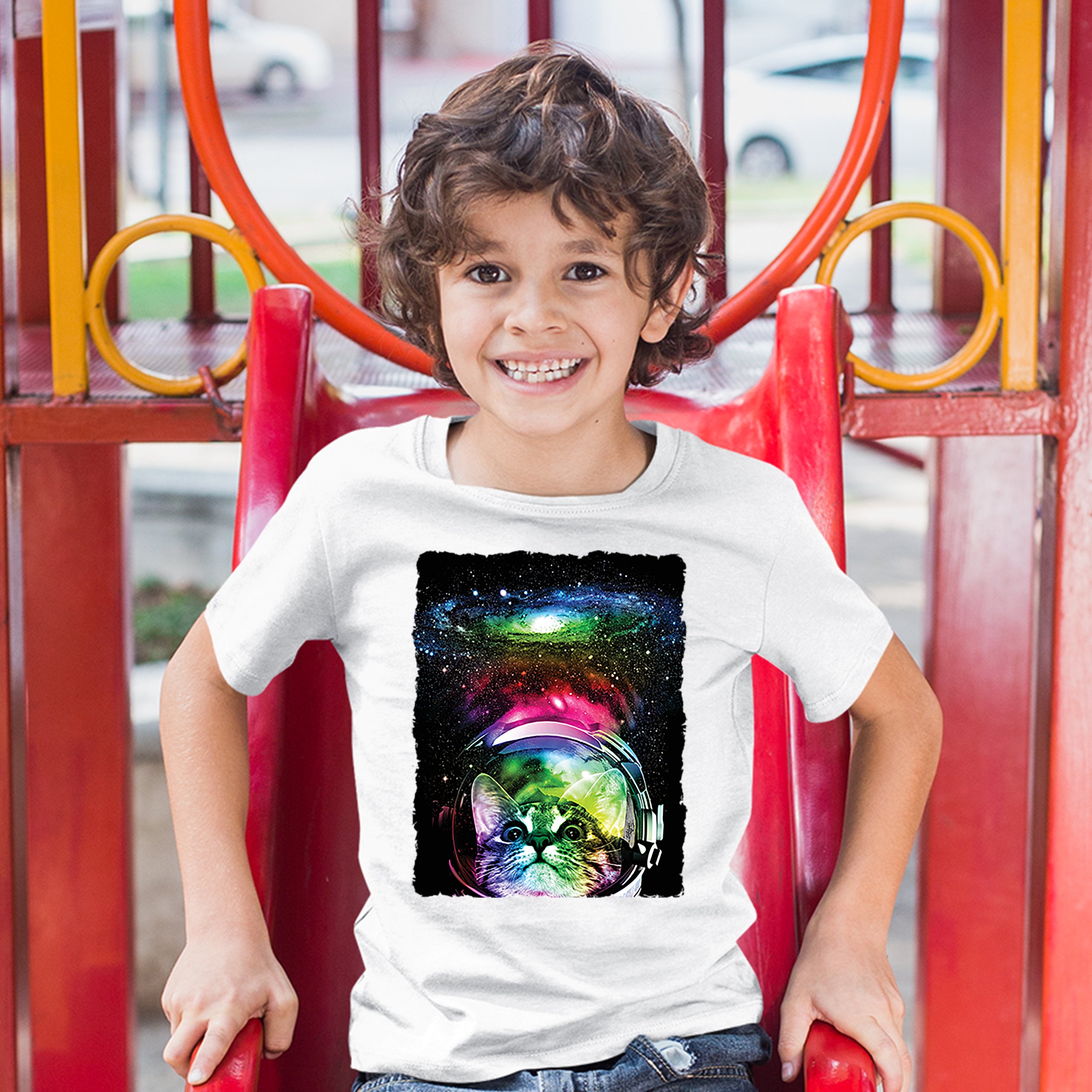 Astronaut Cat Youth T-shirt Space Kitty Kids - Picture 17 of 29