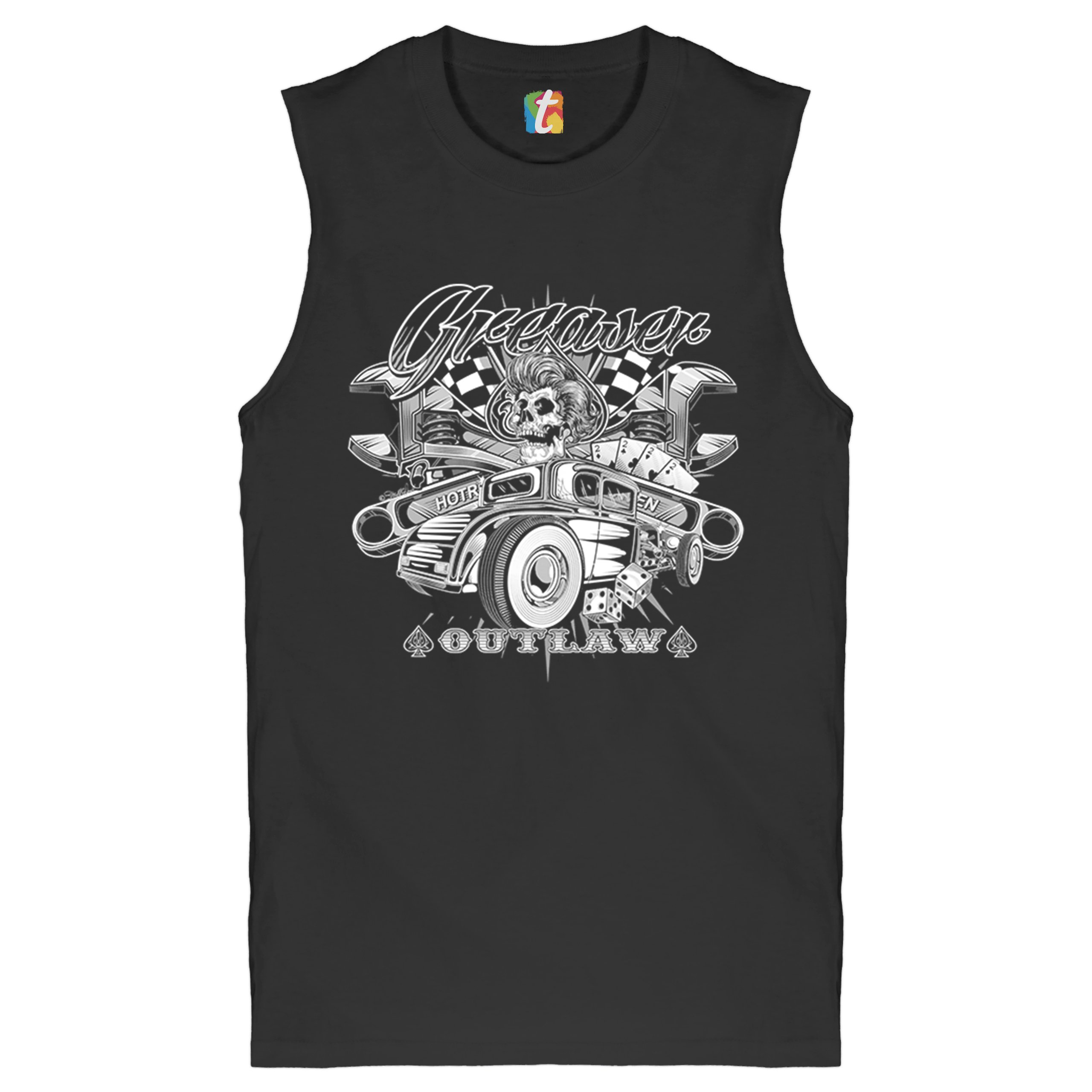 Greaser Outlaw Muscle Shirt Kustom Kulture Old School Vintage Hot Rod Men’s